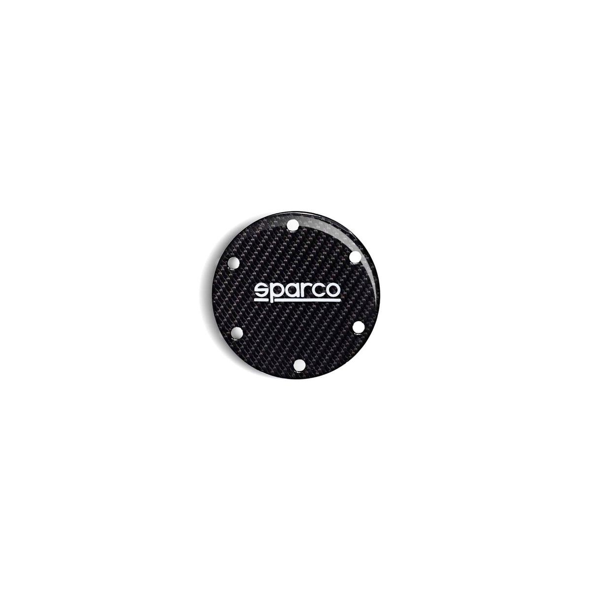 The Sparco Gloss Carbon Steering Wheel Horn Delete Plate.