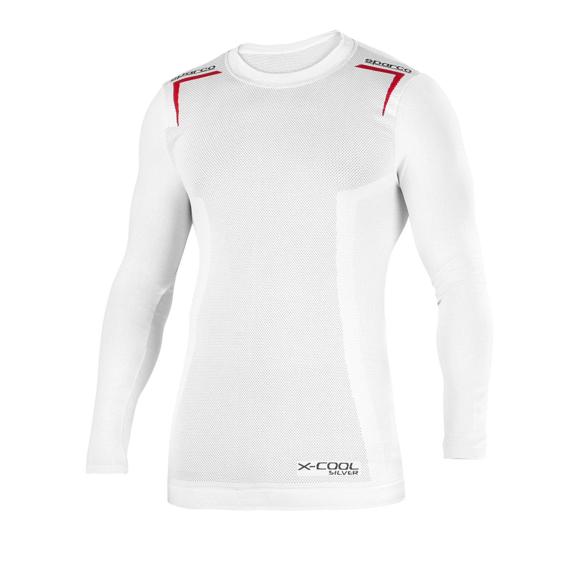 The white and red Sparco K-Carbon Karting Undershirt.