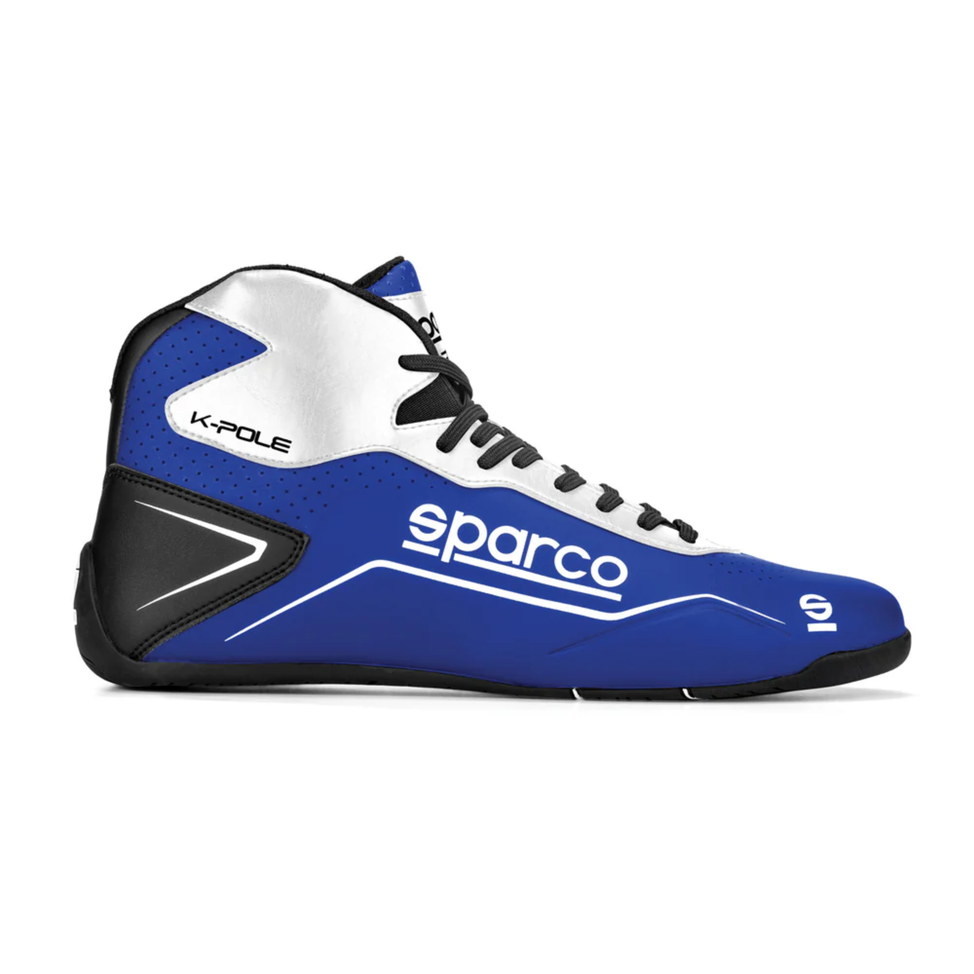 The navy and white Sparco K-Pole Karting Shoe from Sparco.