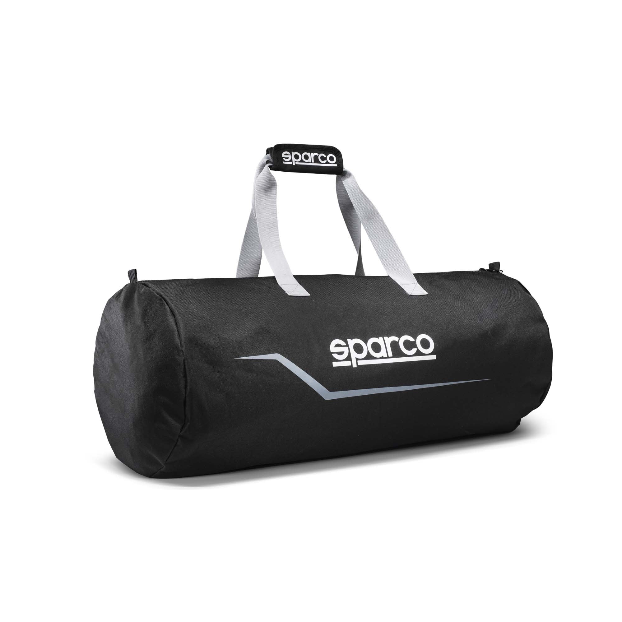 The black Sparco Kart Tire Bag with white accents.