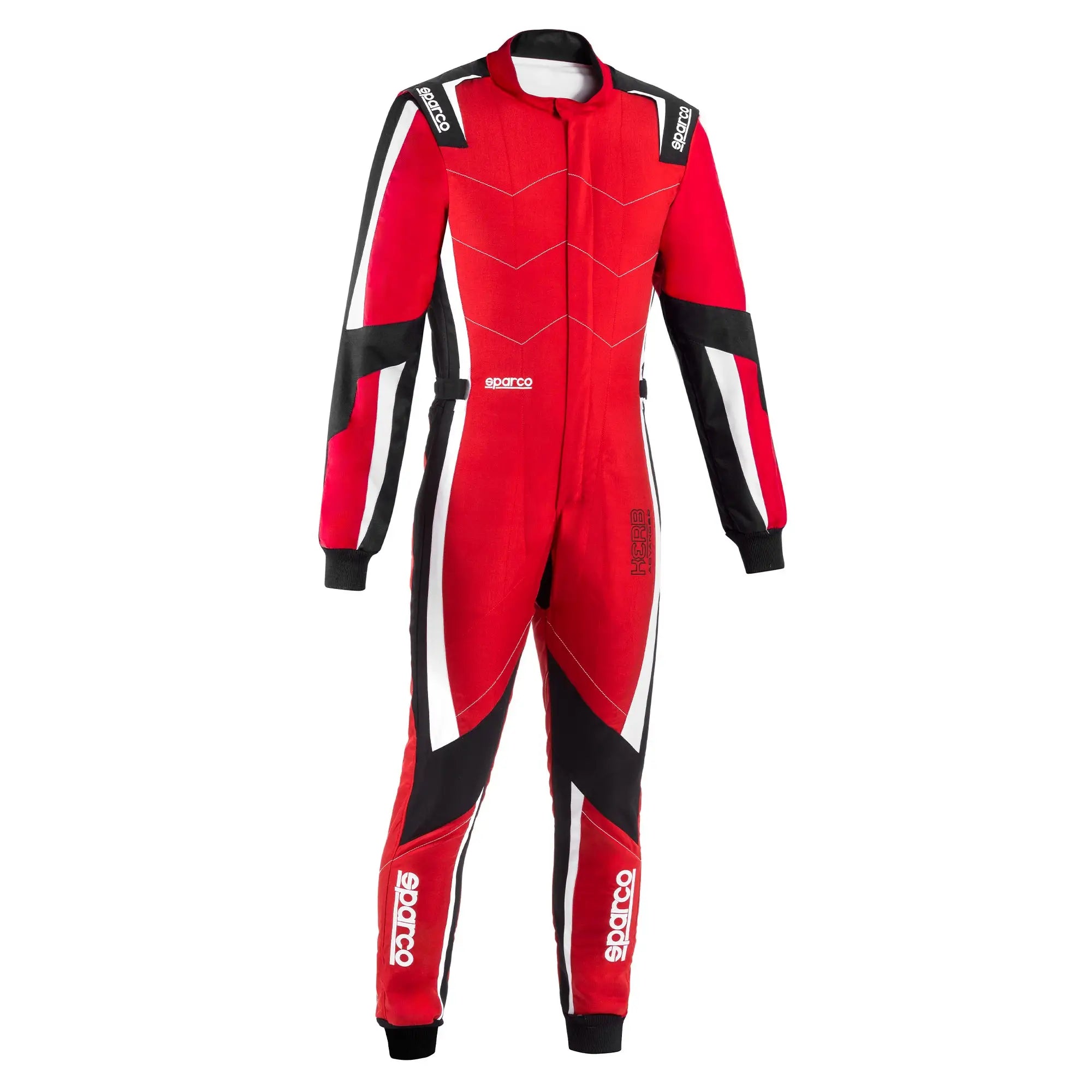 The red and black Sparco Kerb Advanced Kart Racing Suit.
