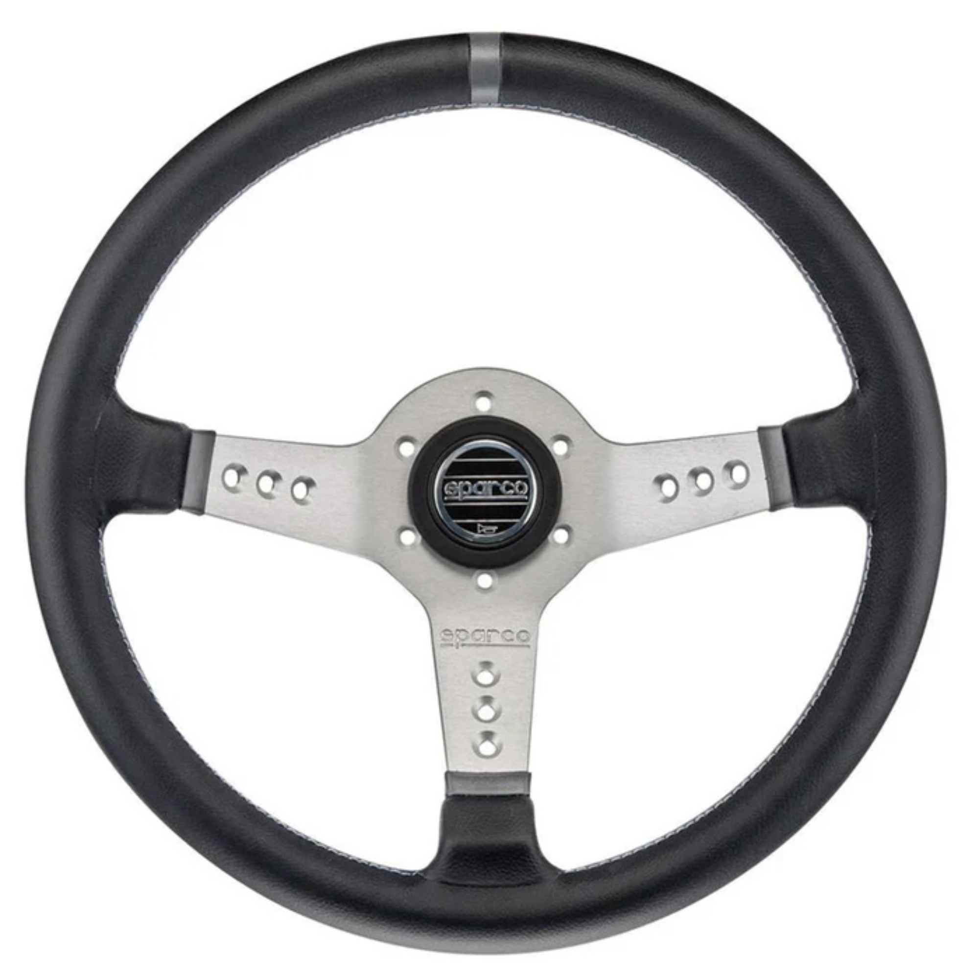 The black leather Sparco L777 Steering Wheel.