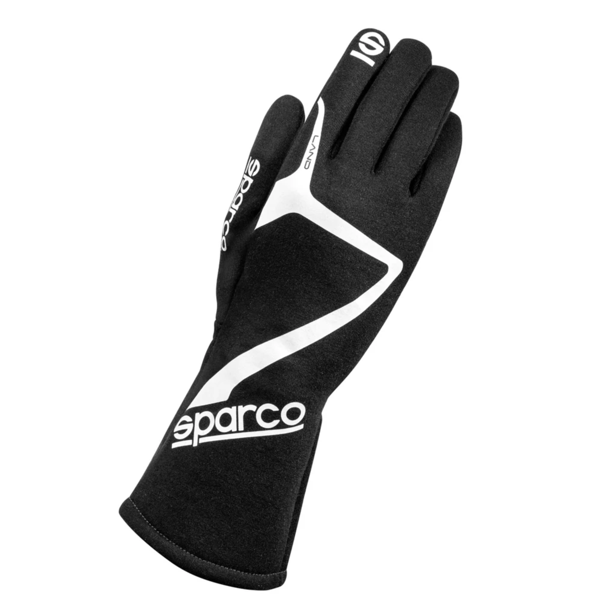The black Sparco Land Racing Gloves.
