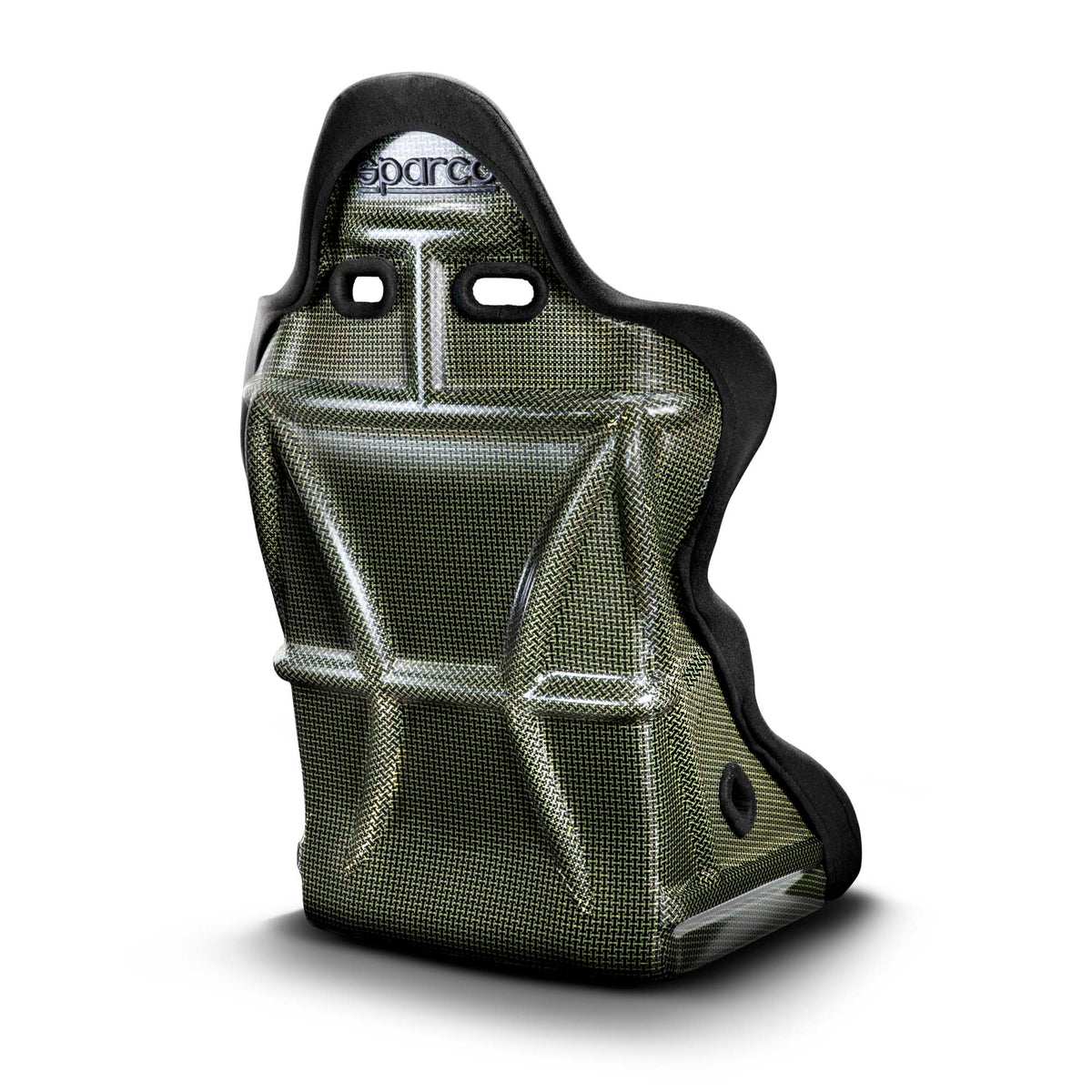The back of the grey Sparco Martini Racing Legend Kevlar Racing Seat.