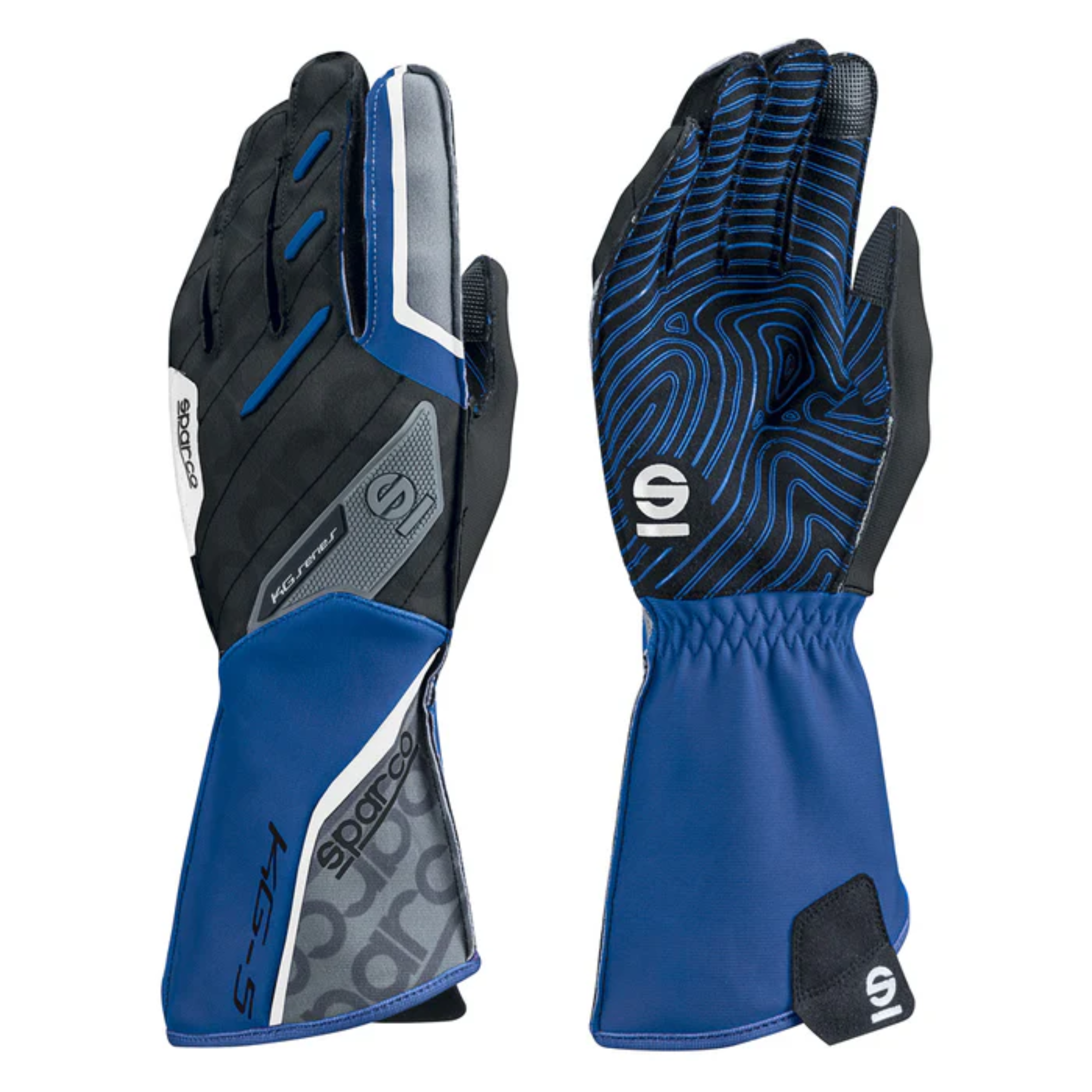 The blue Sparco Motion KG-5 Karting Gloves.