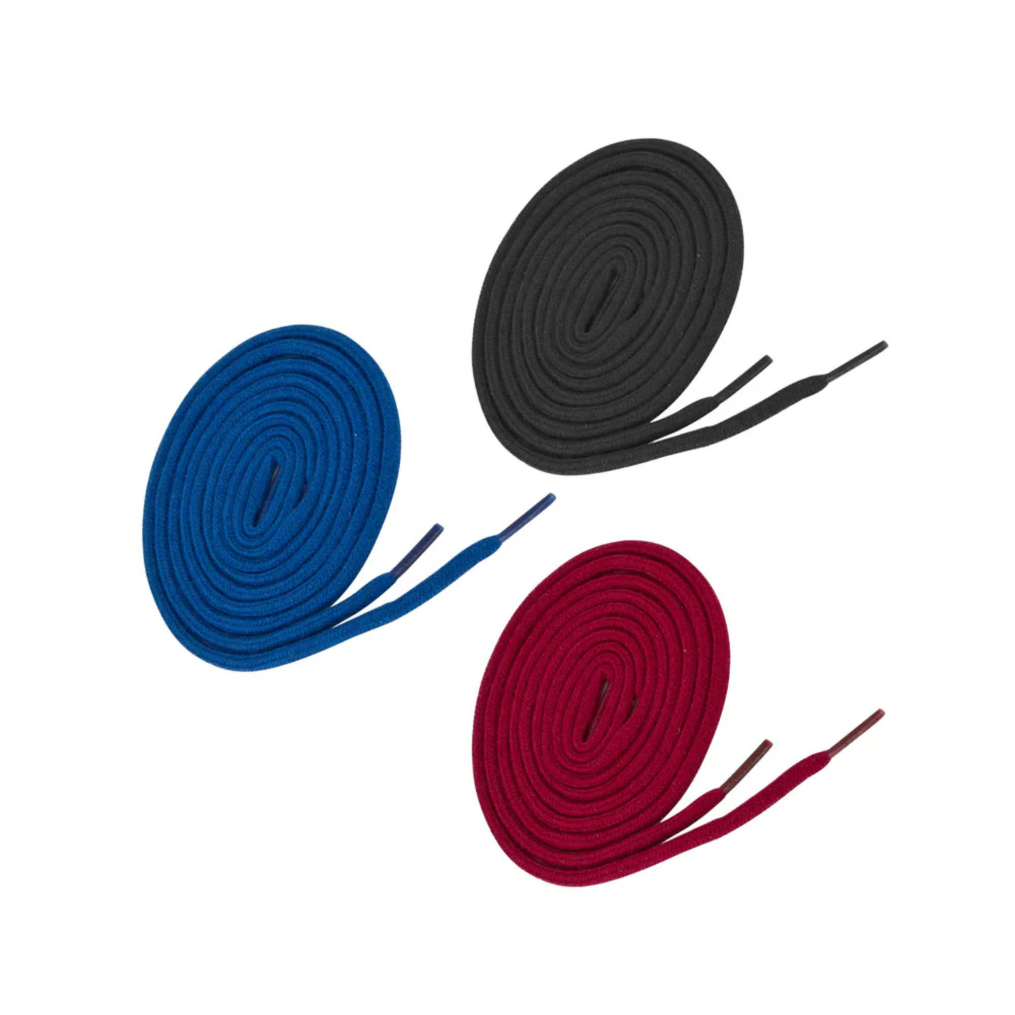 The Sparco Nomex Fire Resistant Shoe Laces in blue, black and red.