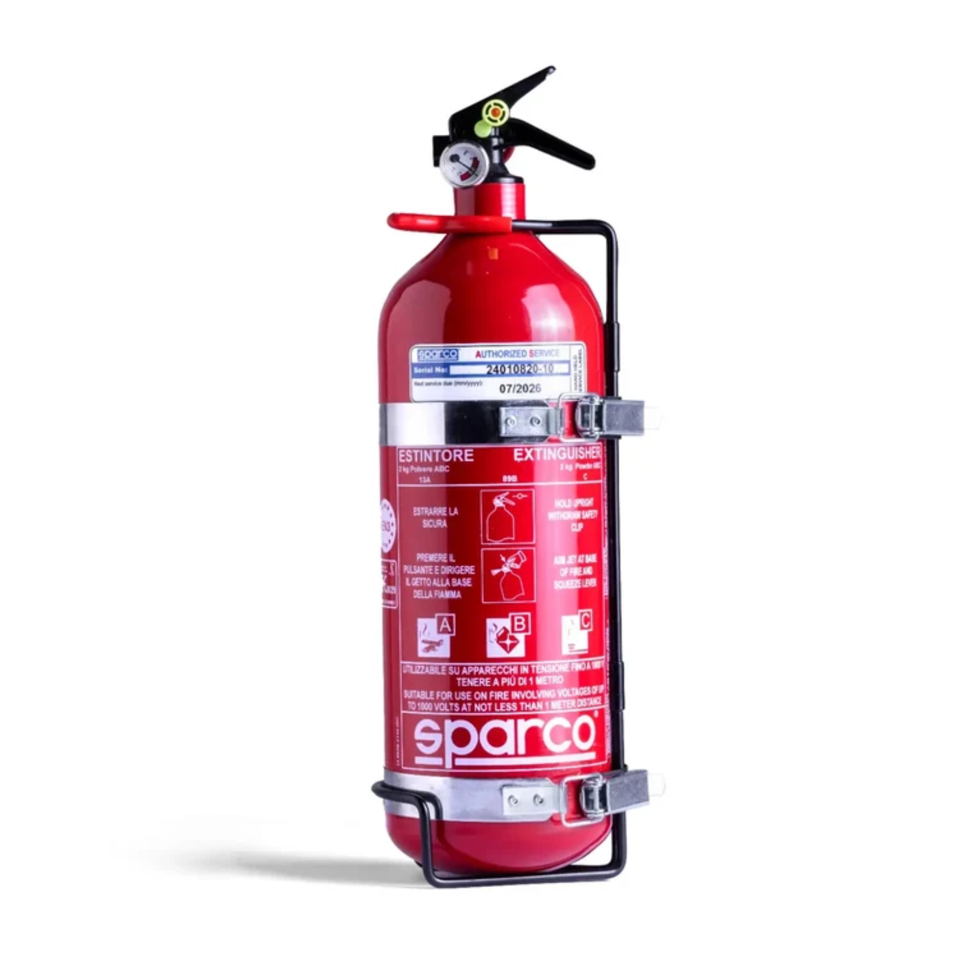 The 2 Liter Sparco Novec Handheld Fire Extinguisher.