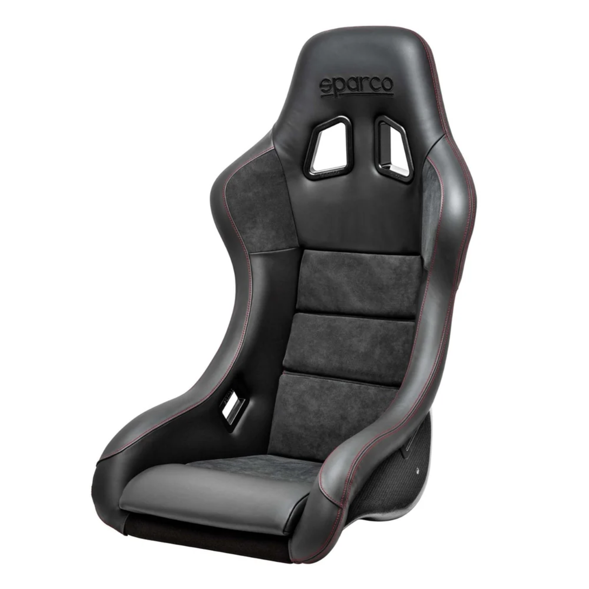 The black and red Sparco QRT-C Performance Carbon Racing Seat.