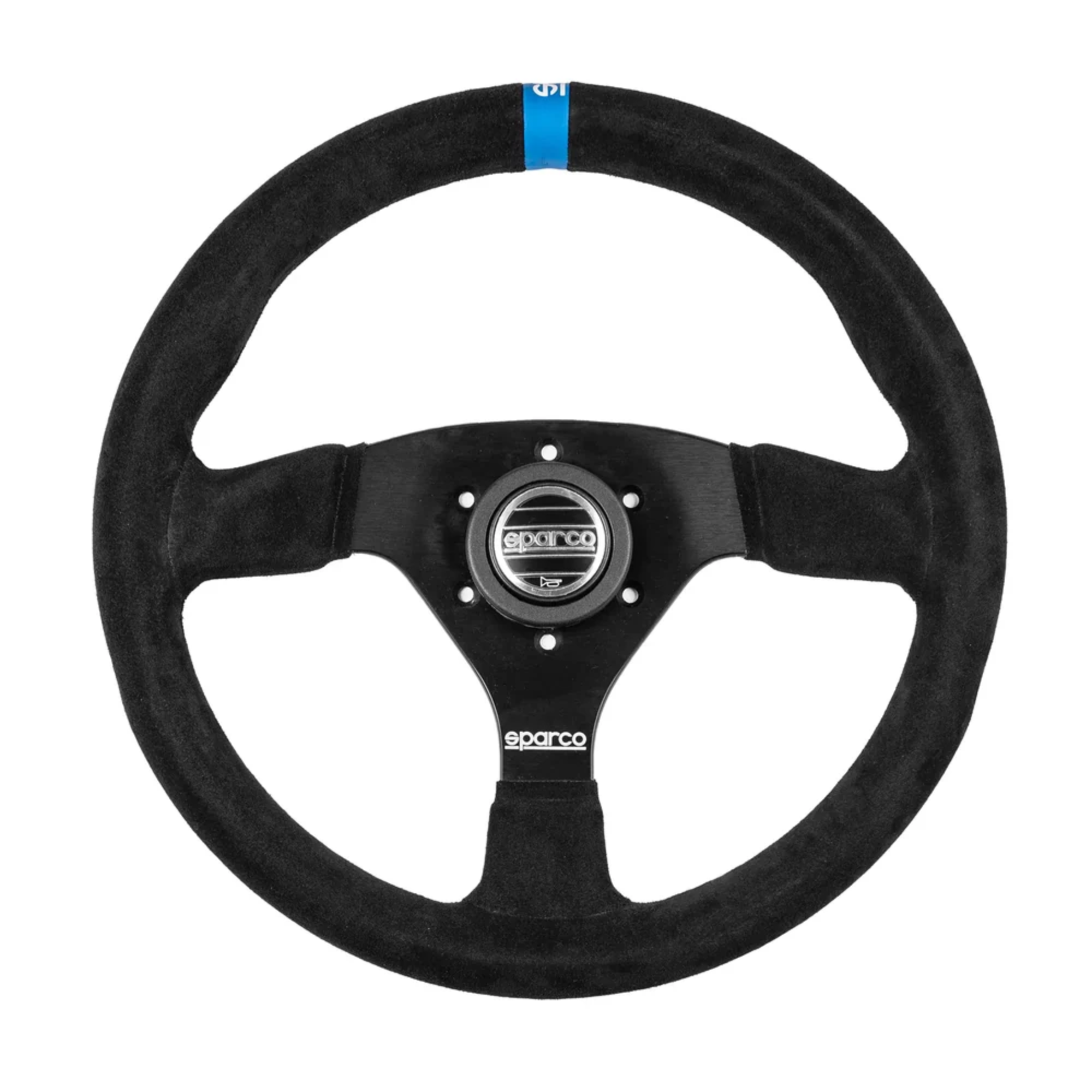The suede Sparco R-383 Logo Steering Wheel.
