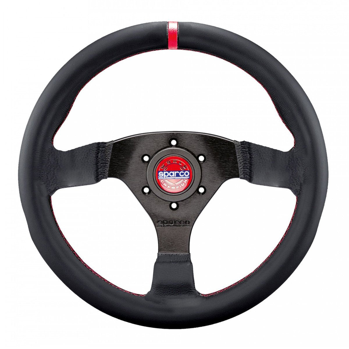The black and red Sparco R383 Champion Steering Wheel.