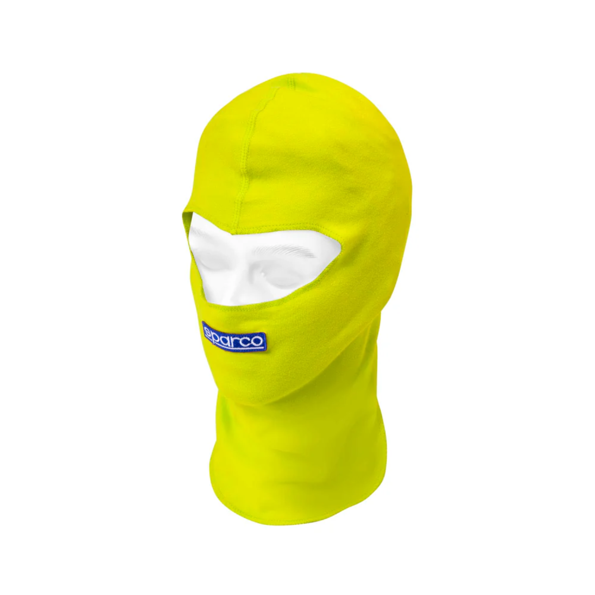 The yellow Sparco Rookie Karting Balaclava.