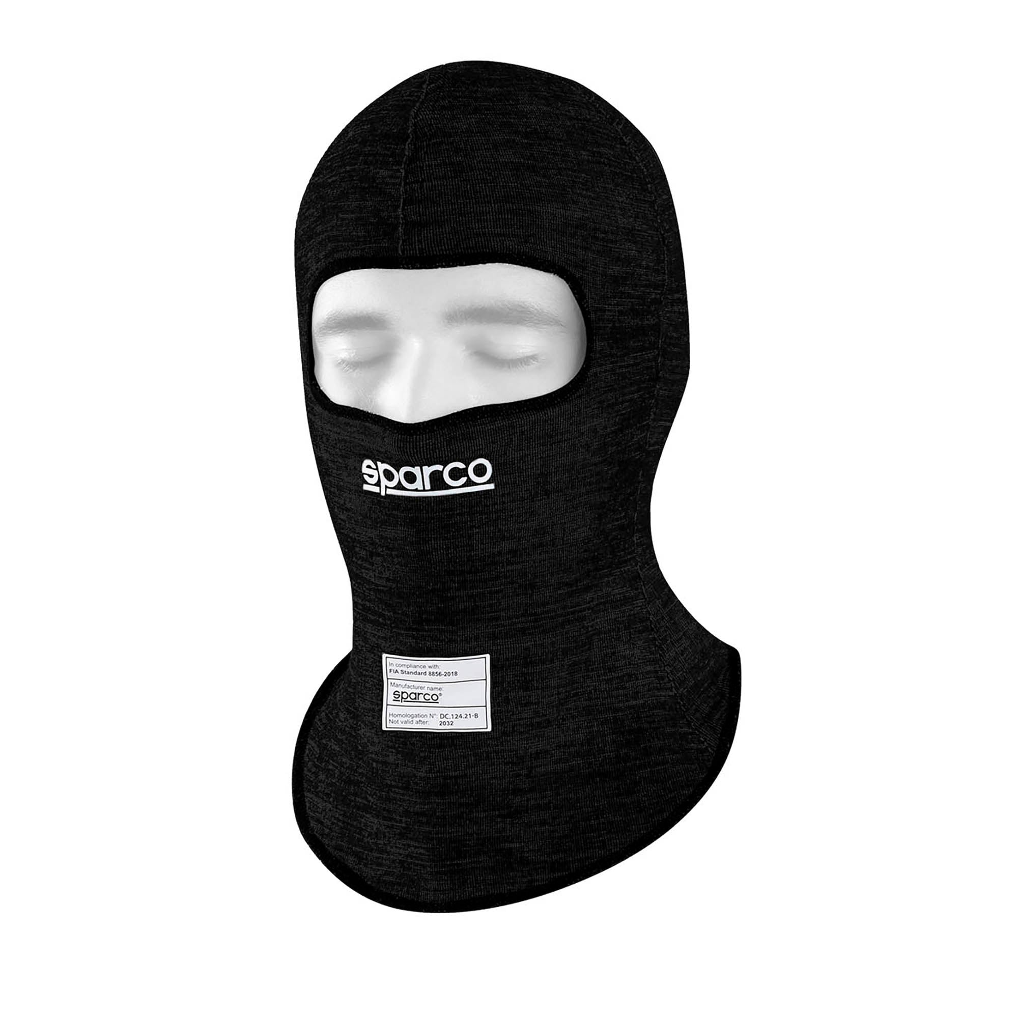 The black Sparco RW-10 Shield Pro Racing Balaclava.
