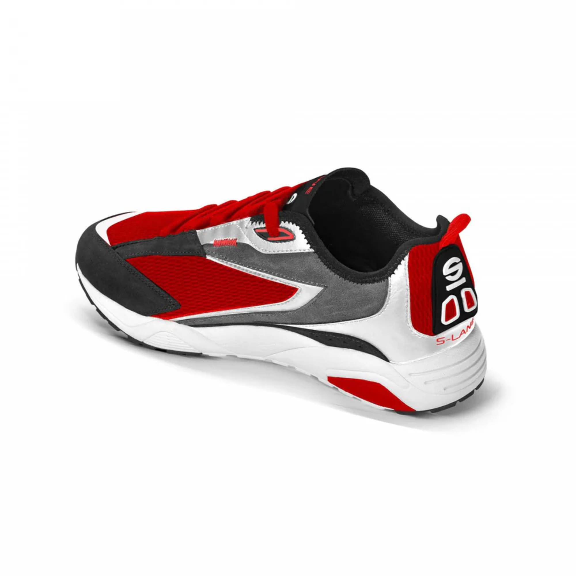 The black and red Sparco S-Lane Shoes showing the inside of the shoe.