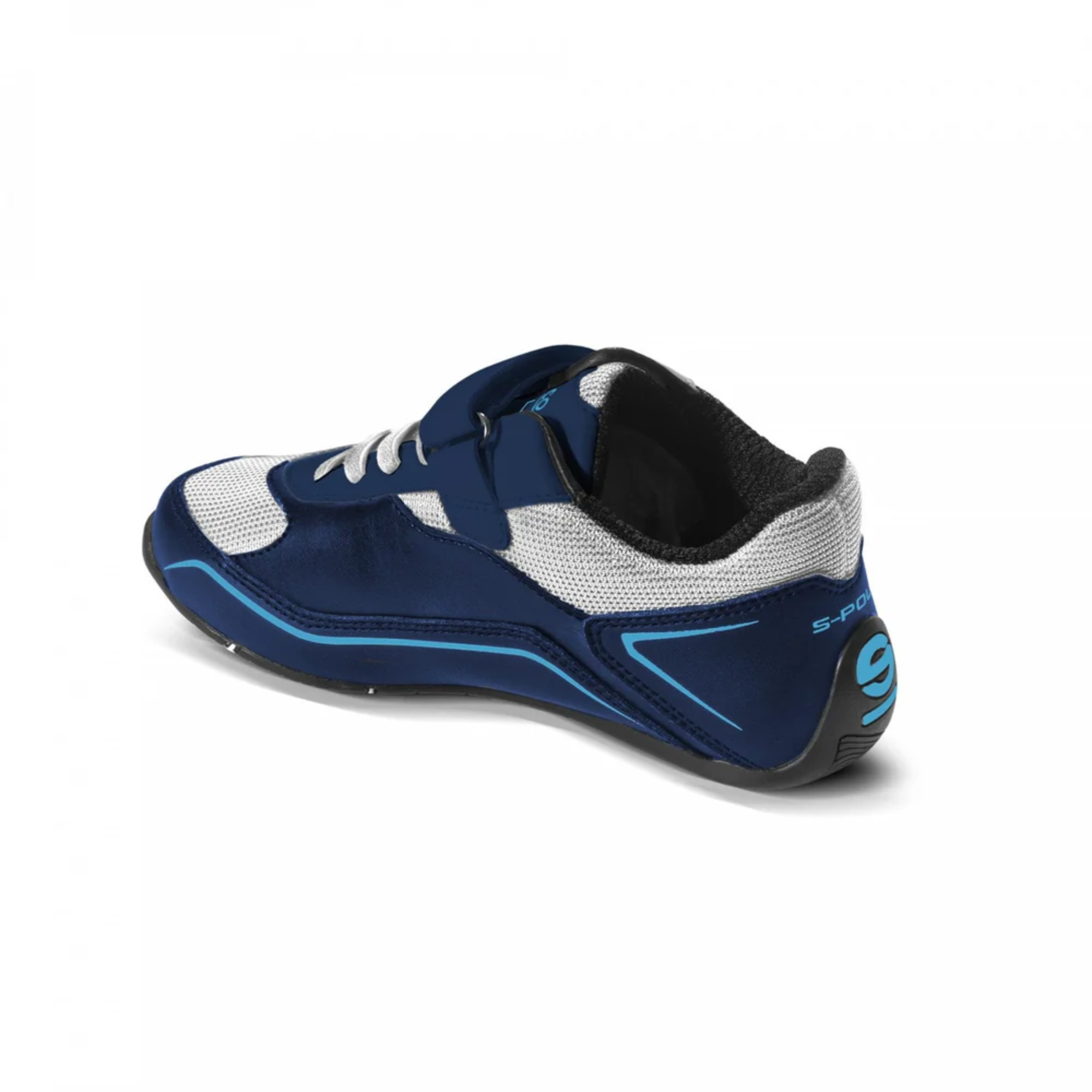The youth navy and blue Sparco S-Pole Street Shoes showing the inside.