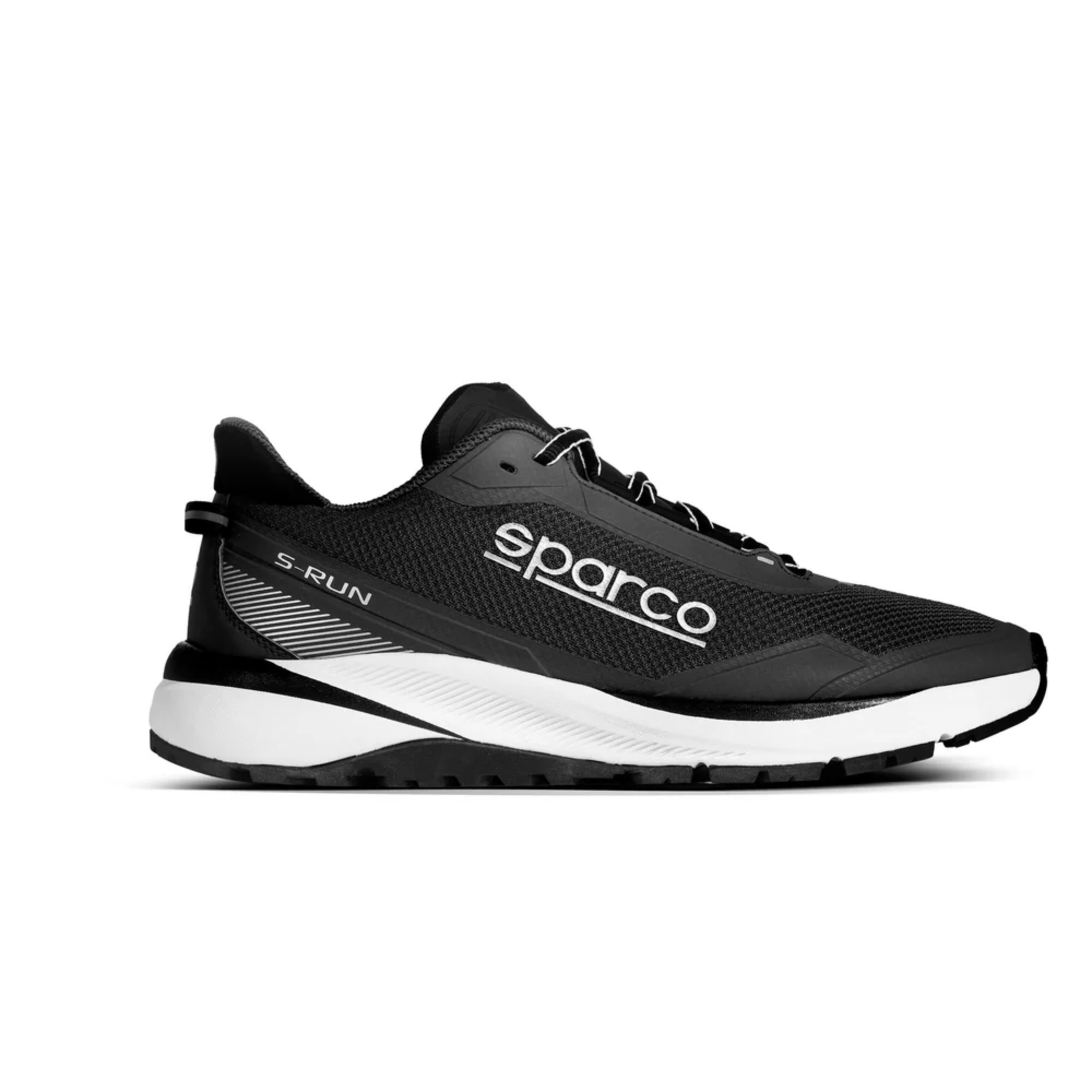 The black Sparco S-Run Street Shoes from the side.