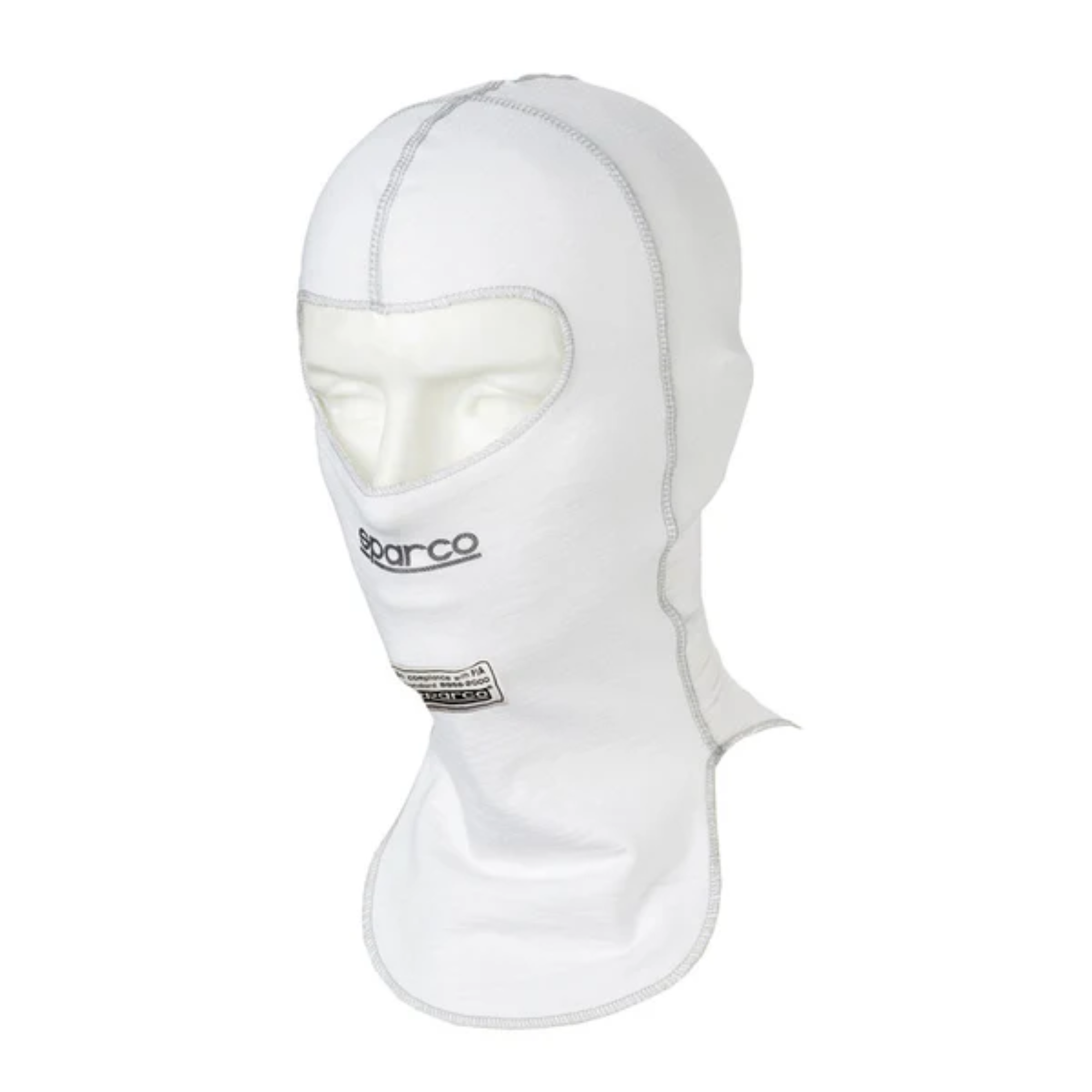 The white Sparco Shield RW-9 Racing Balaclava.