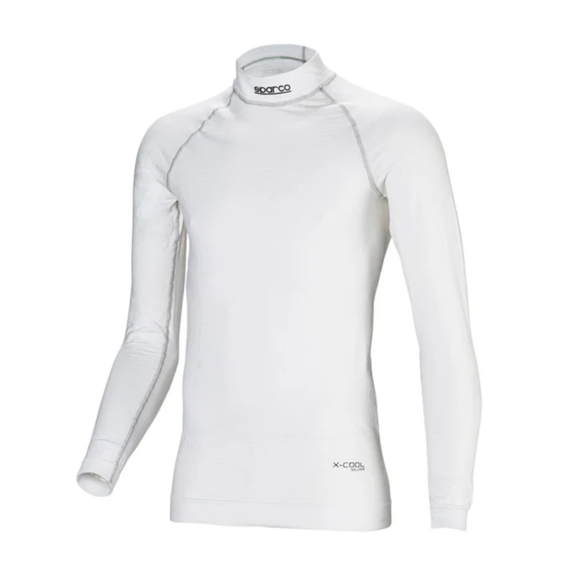 The white Sparco Shield RW-9 Fire Resistant Racing Undershirt - FIA 8856-2018.