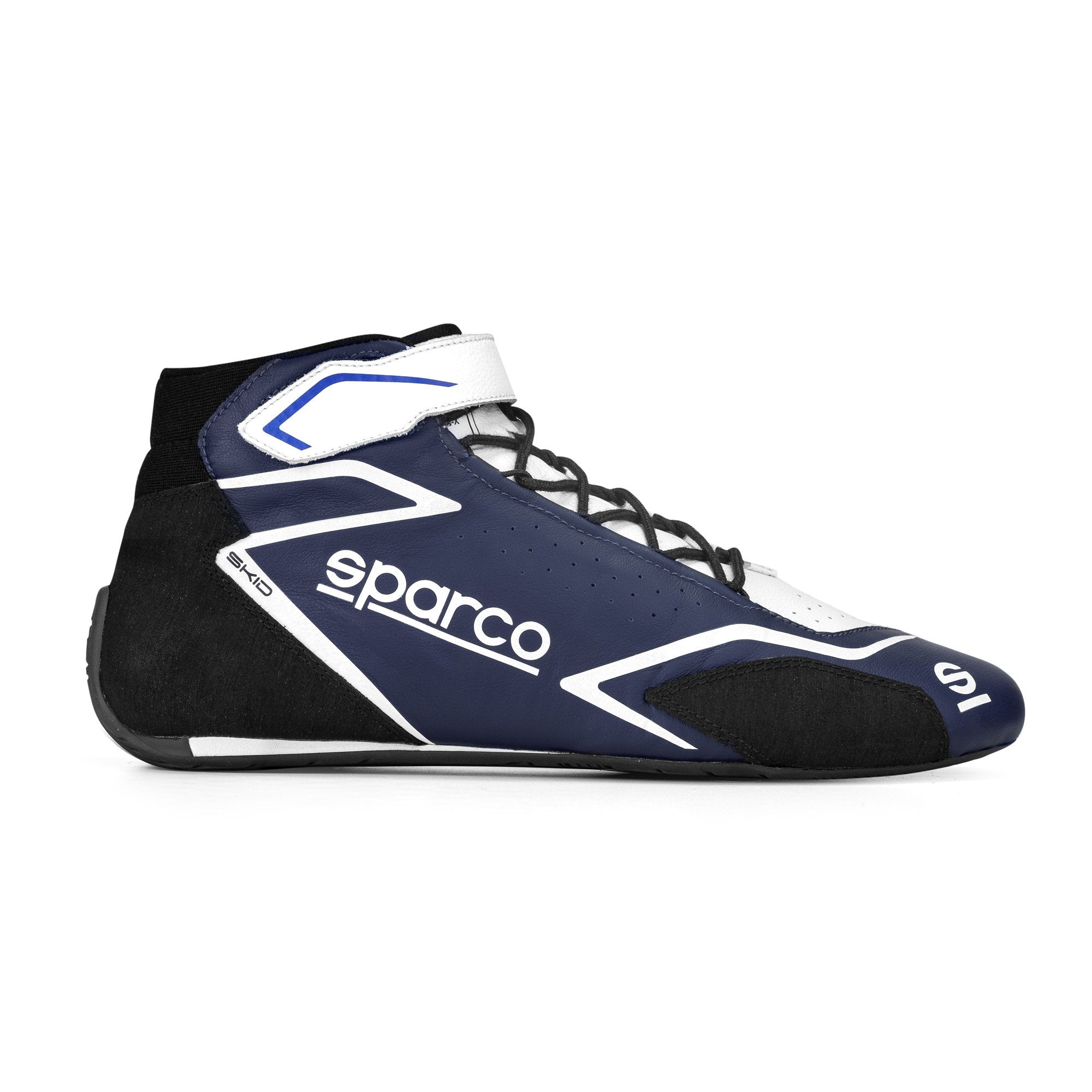 The navy and white Sparco Skid Racing Shoes.