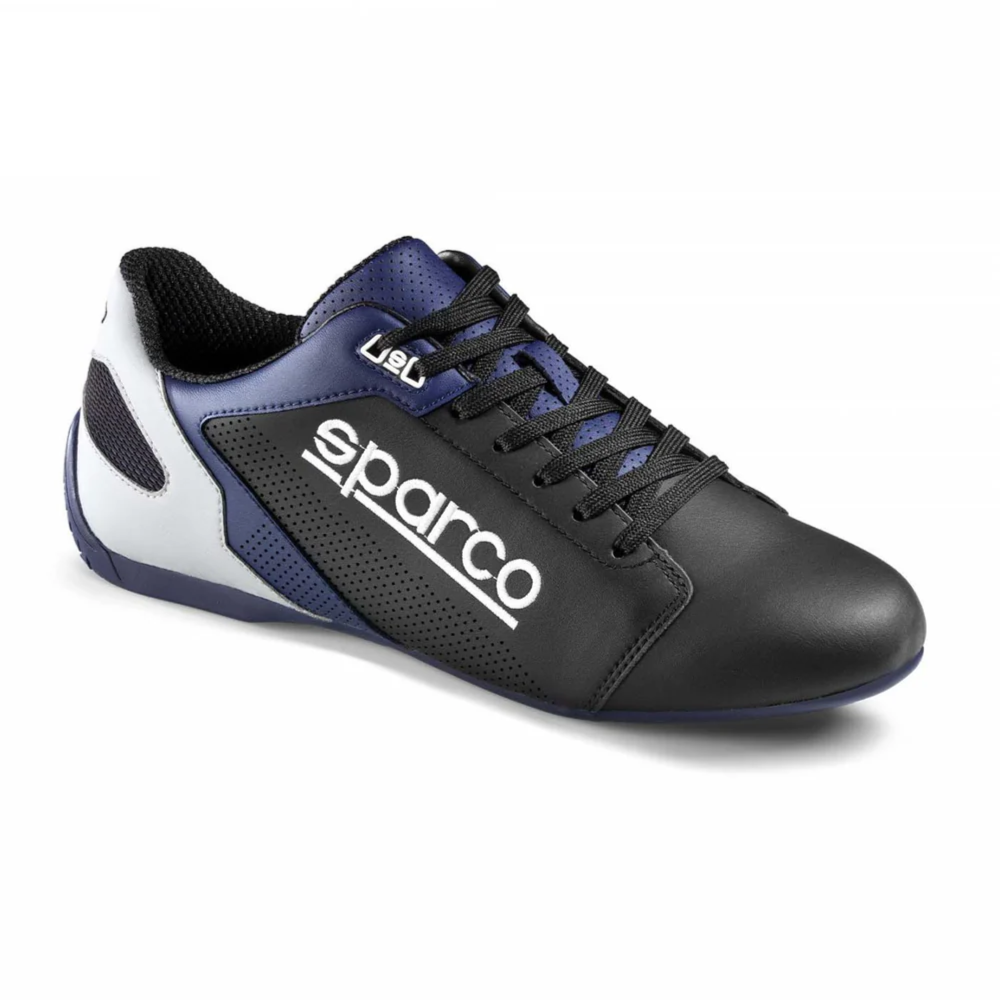 The navy and black Sparco SL-17 Street Shoes at an angle.