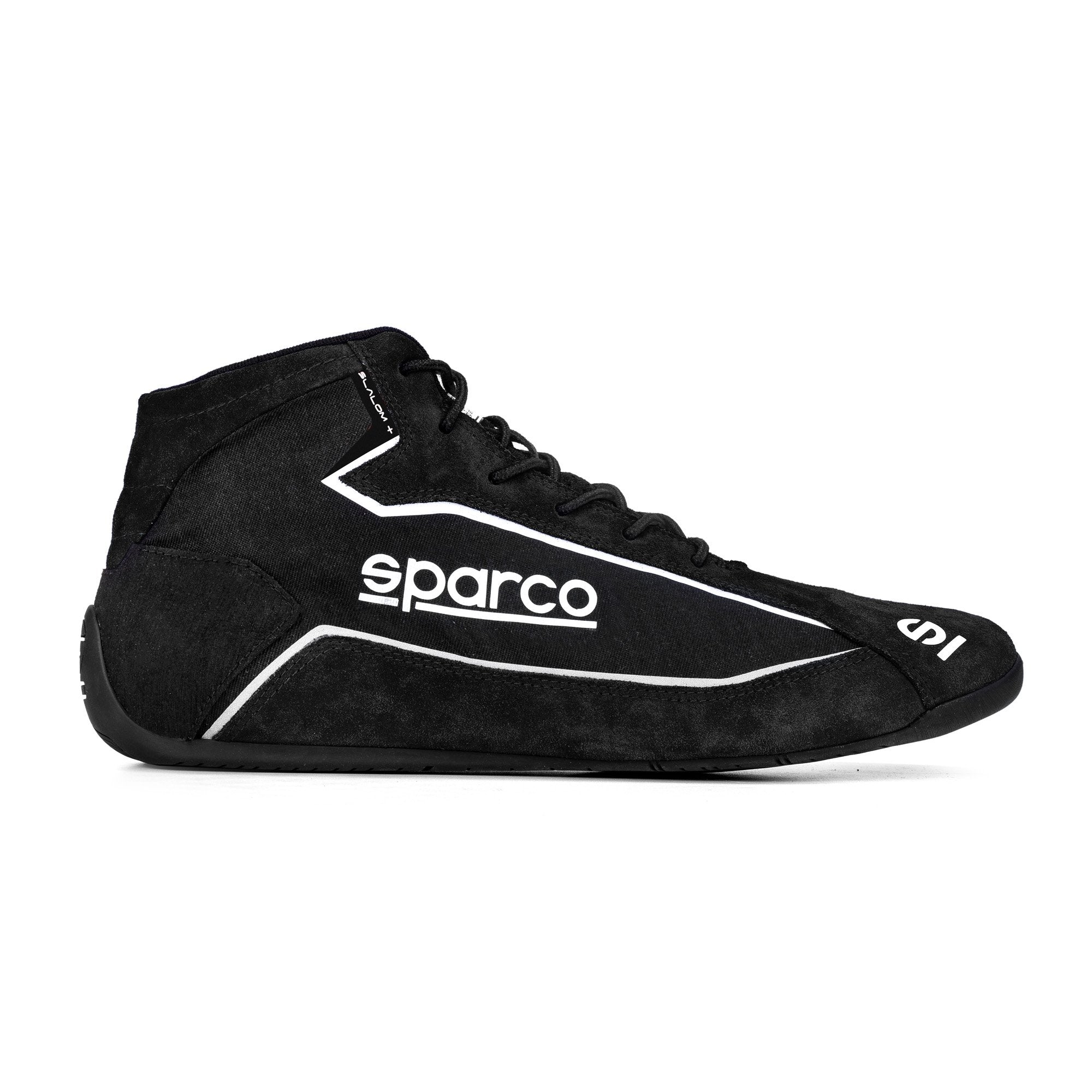 The black Sparco Slalom+ Cloth Racing Shoes.