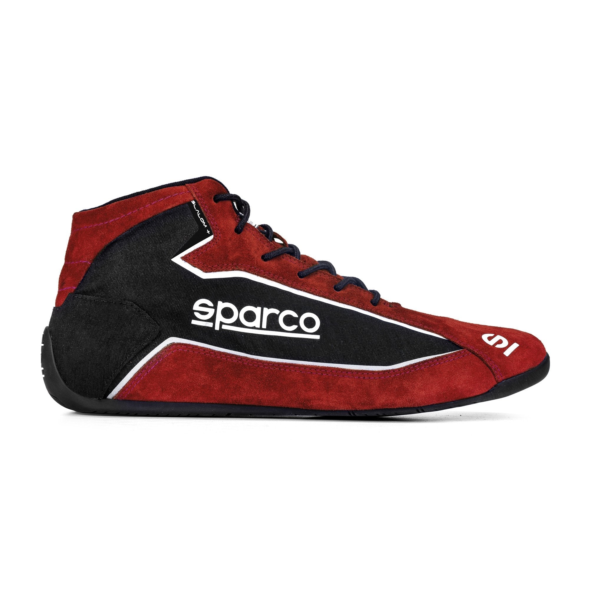 The red and black Sparco Slalom+ Cloth Racing Shoes.
