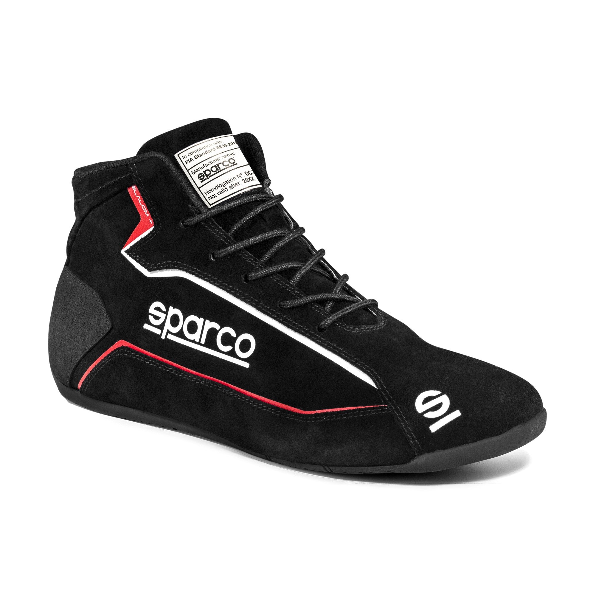The black Sparco Slalom+ Suede Racing Shoes.