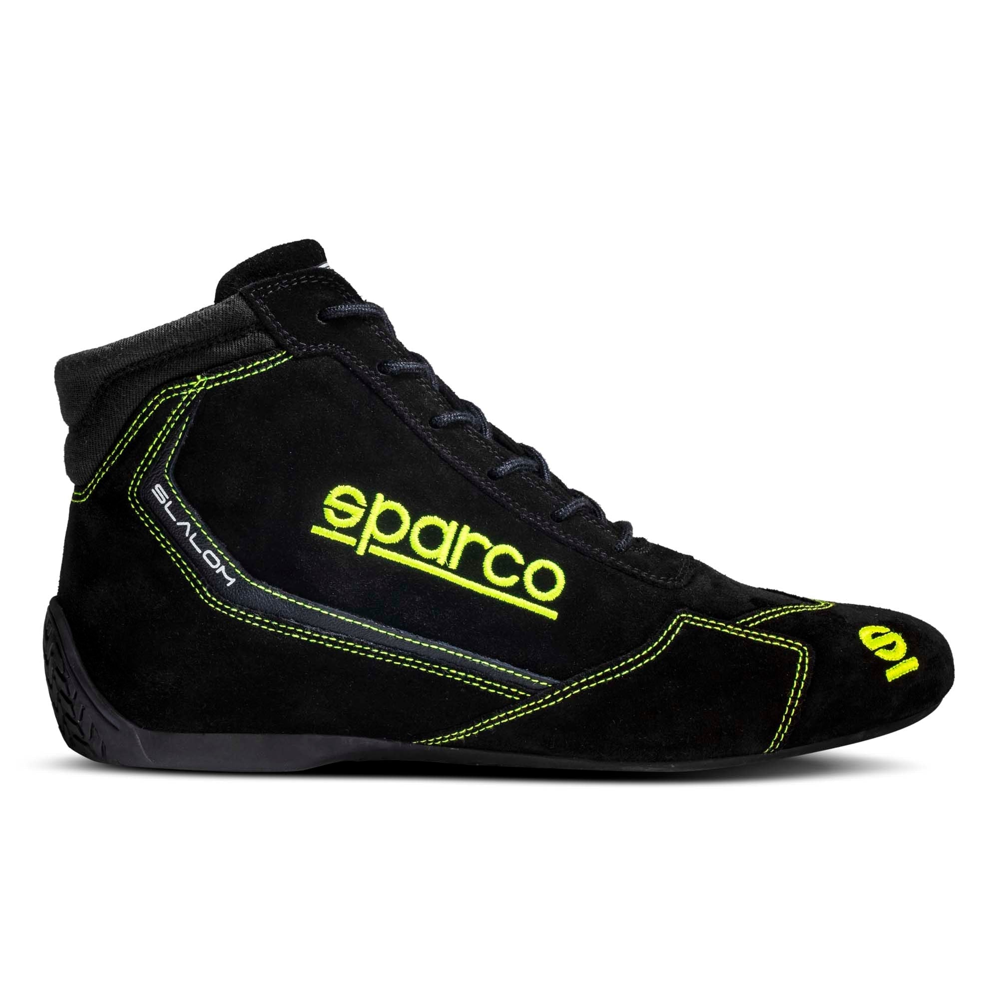 The black and yellow Sparco Slalom Racing Shoes.