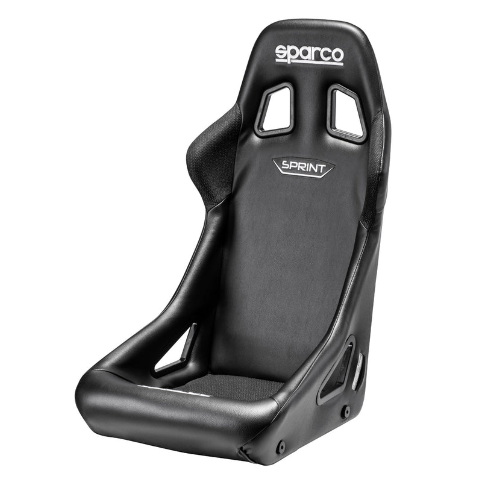 The black vinyl Sparco Sprint Racing Seat.