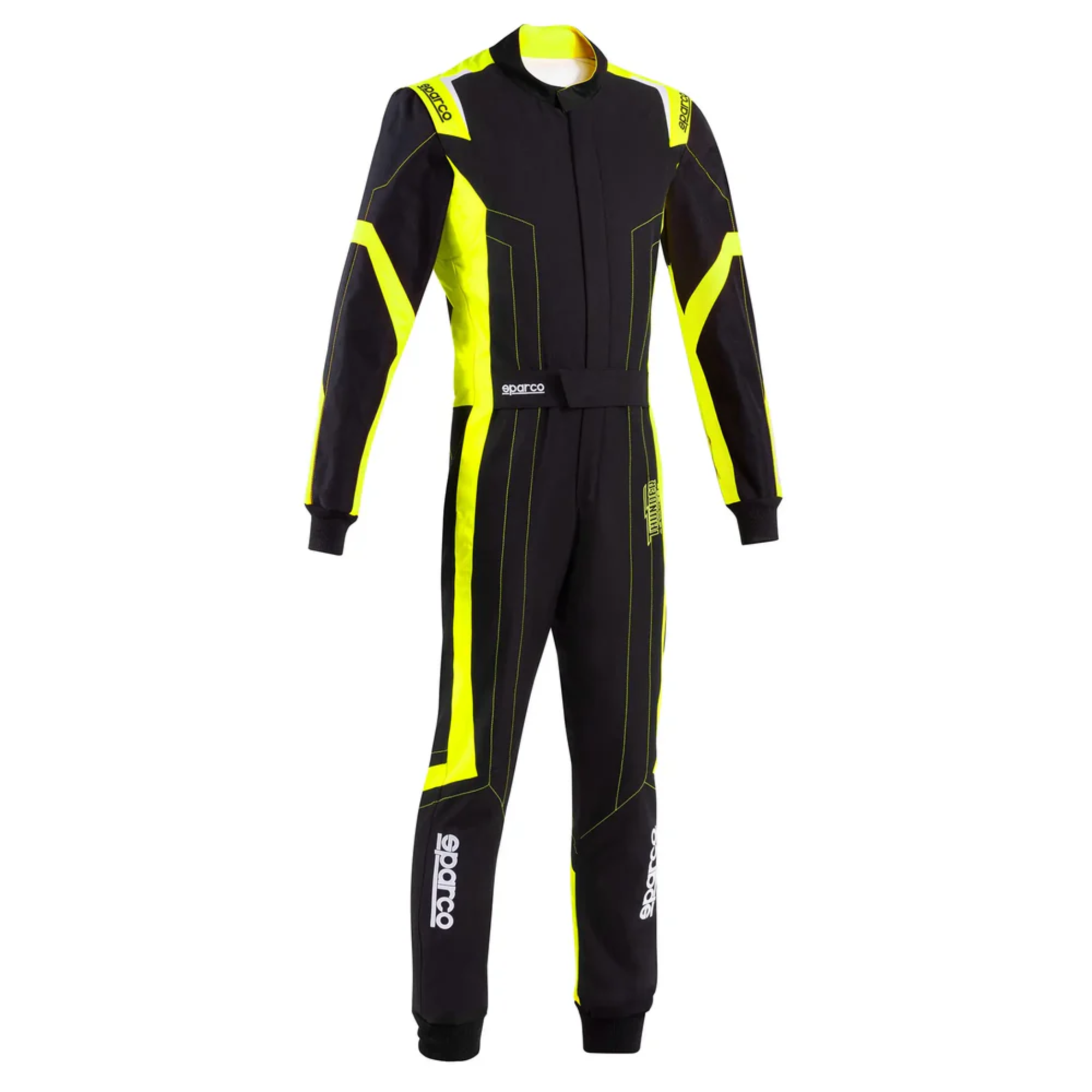 The black and yellow Sparco Thunder Advanced Kart Racing Suit from Sparco.