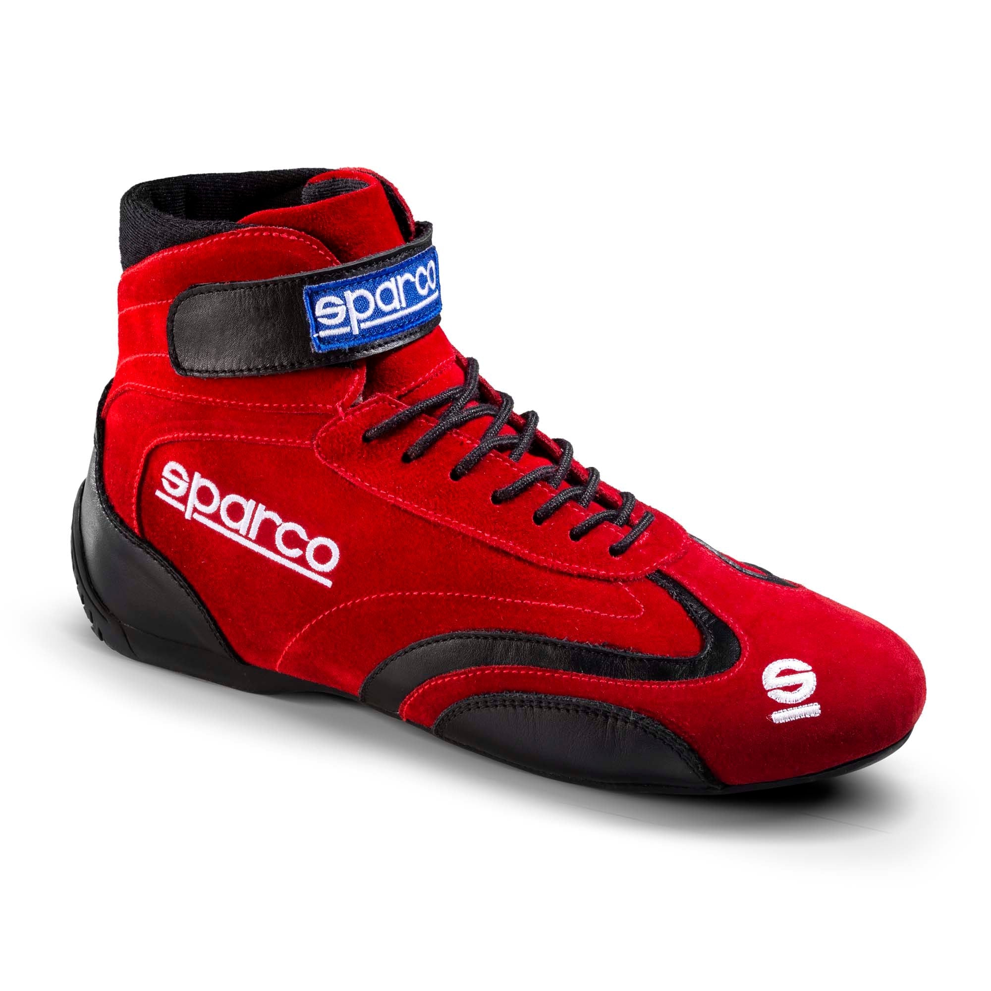 The side of the red Sparco Top Racing Shoes.