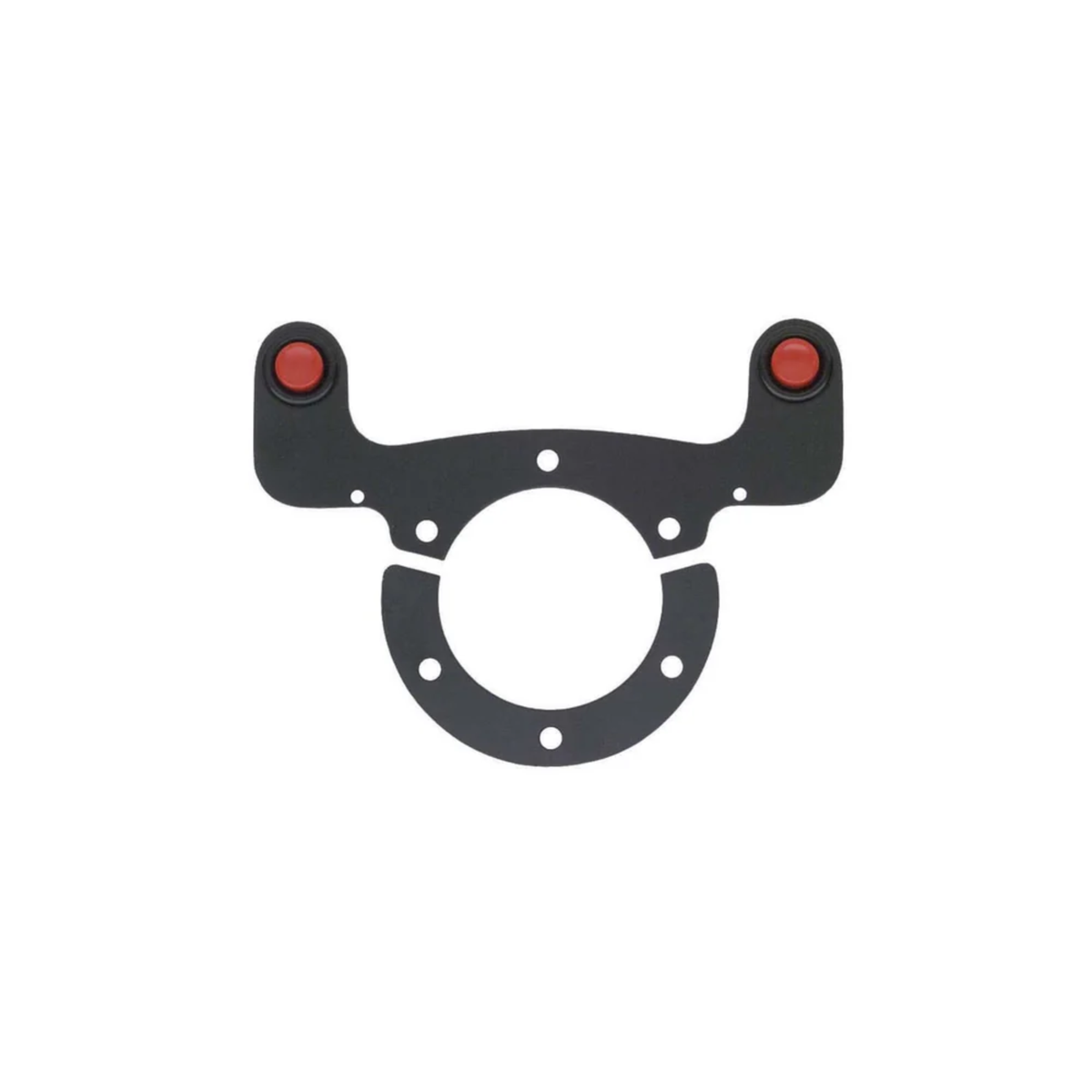 The Sparco Two Button Racing Control Kit, a black metal mounting bracket with two red circular accents at the ends.