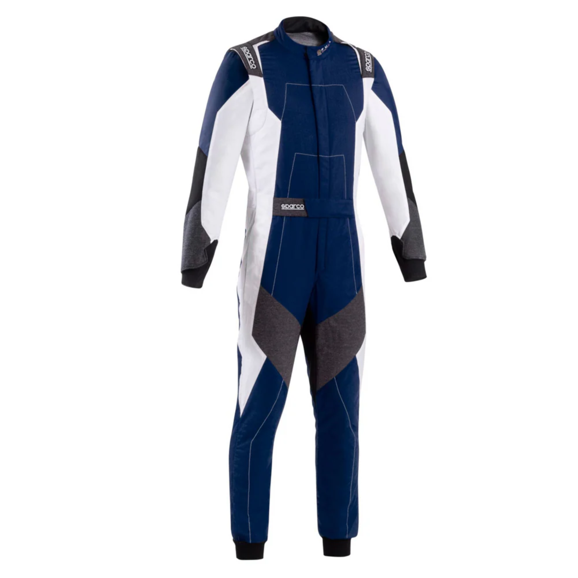 The navy and white Sparco X-Light Full Efficiency Racing Suit from Sparco.
