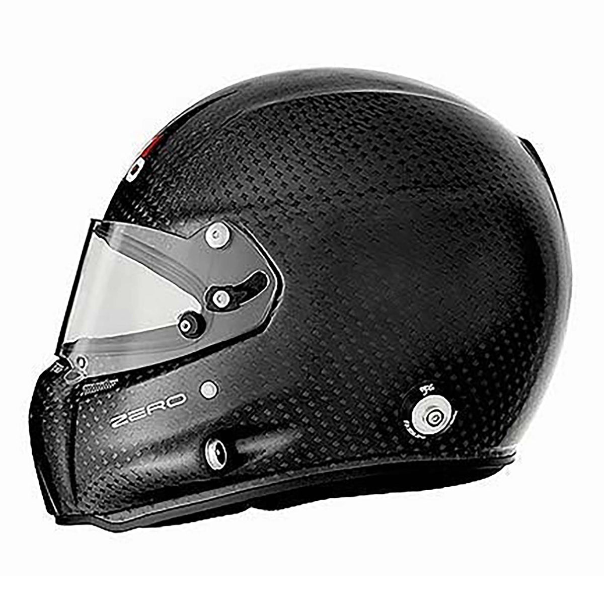 The FIA8860-2018 homologated Stilo ST5 GT Zero Carbon Racing Helmet from the side.