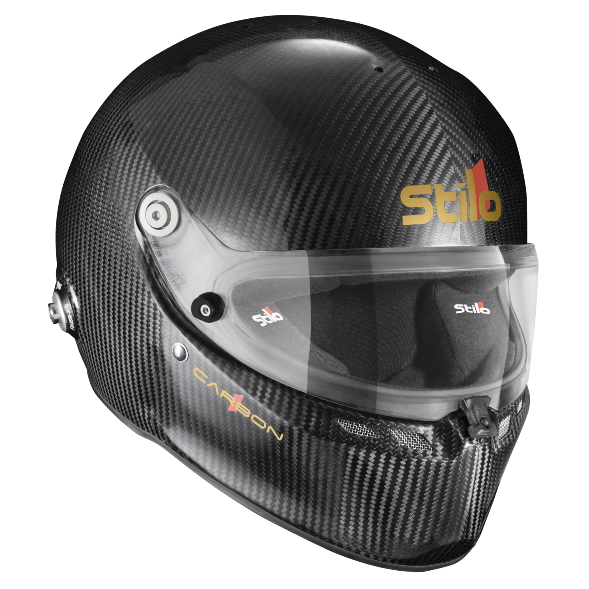 The Stilo ST6 FN Carbon ABP Racing Helmet at an angle.