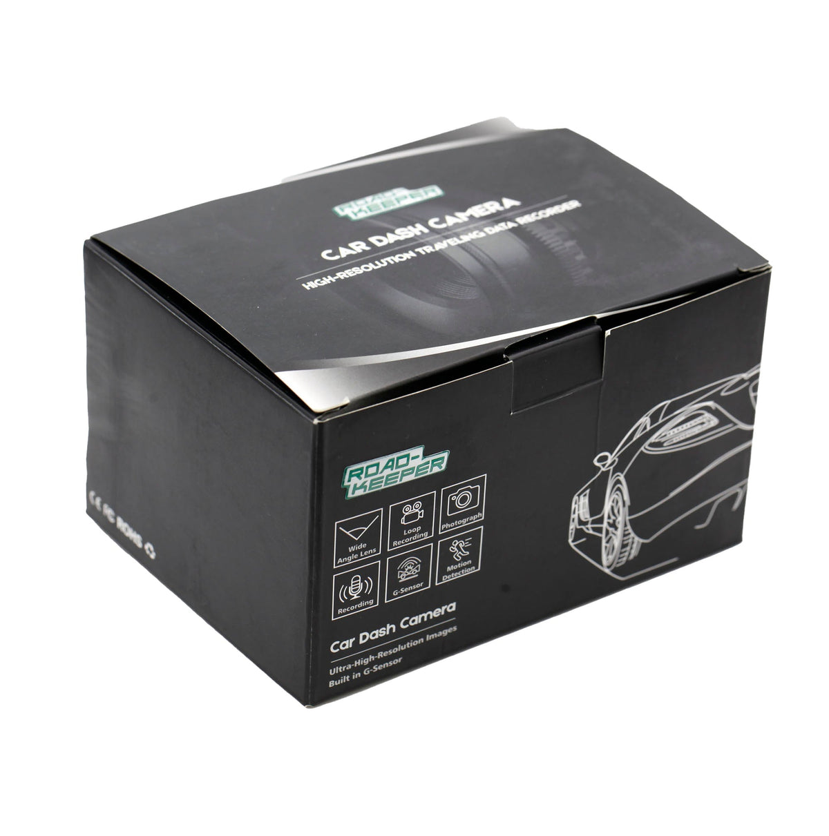 The Road-Keeper Dual HD Video Camera and Roll Bar Mount in its manufacturer packaging box.