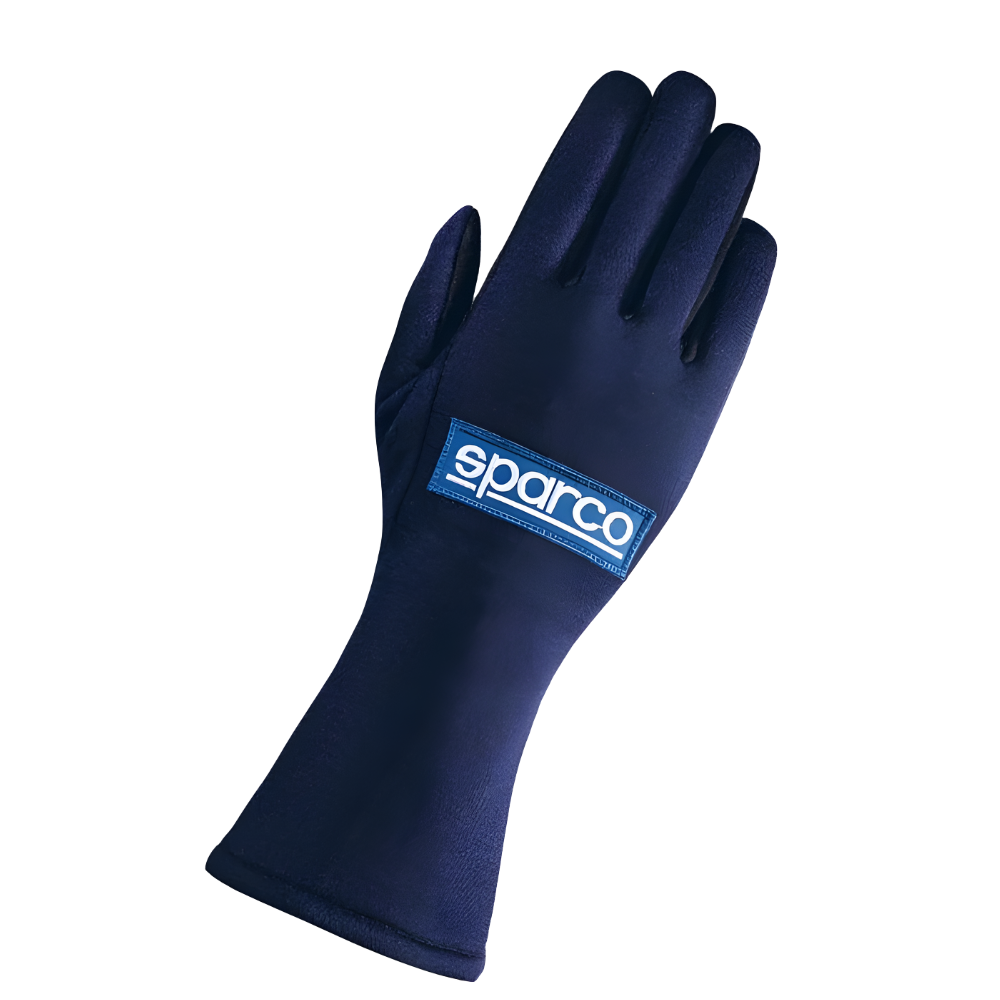 The back of the navy Sparco Land Classic Racing Gloves from Sparco.