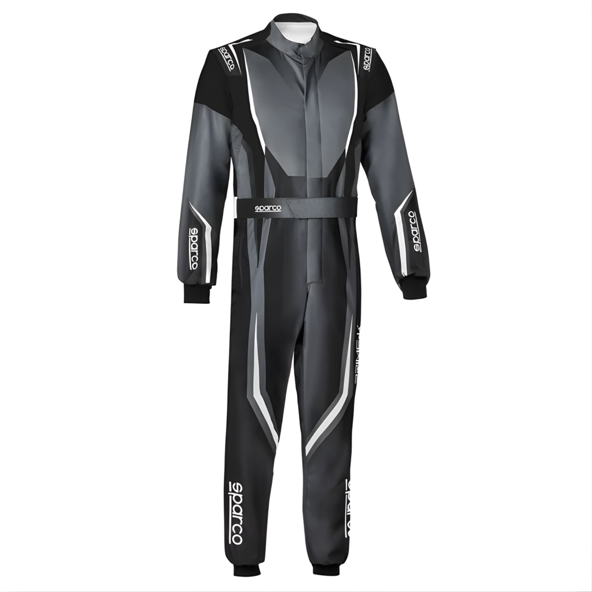 The gray and black Sparco Prime K Advanced Youth Kart Racing Suit from Sparco.
