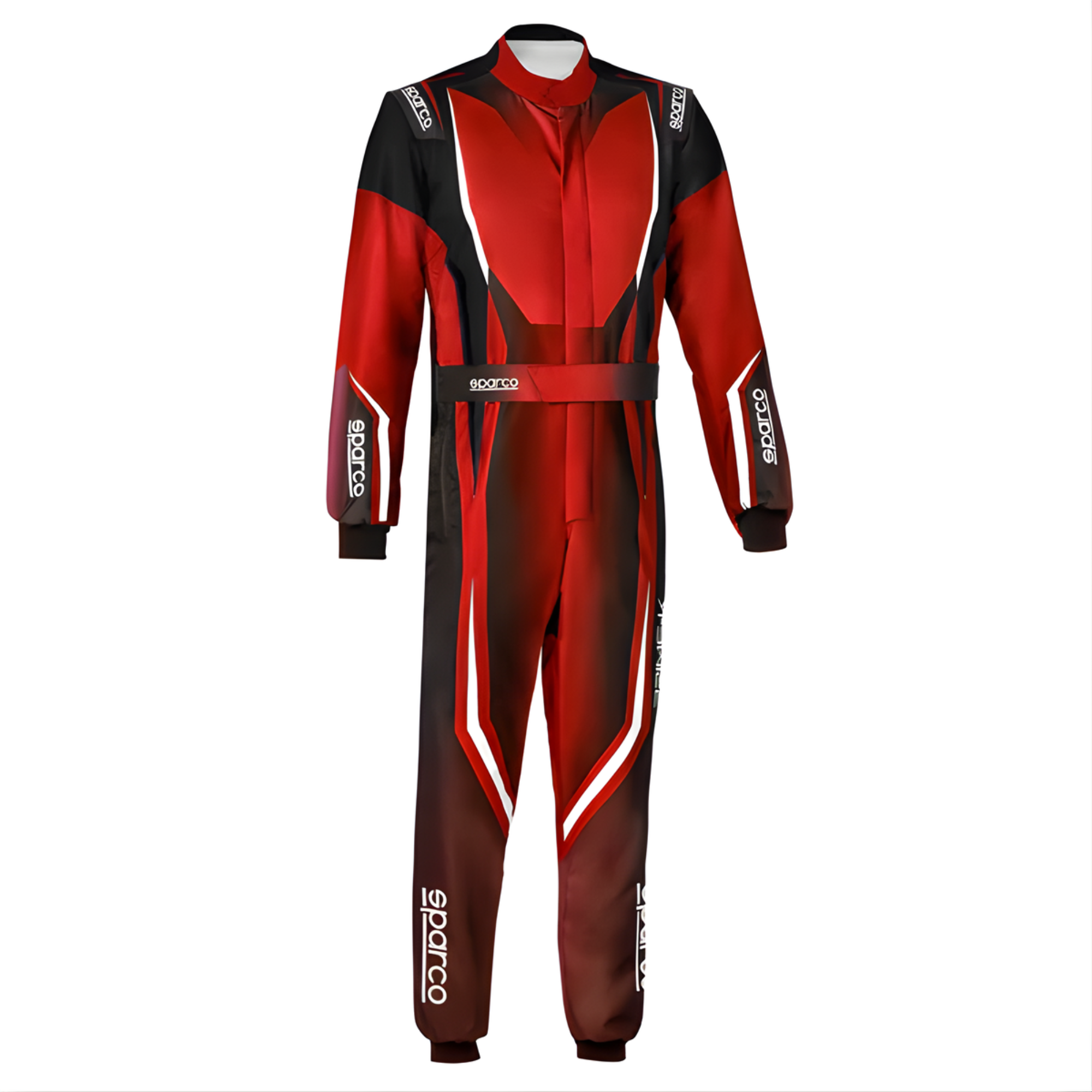 The red and black Sparco Prime K Advanced Youth Kart Racing Suit from Sparco.