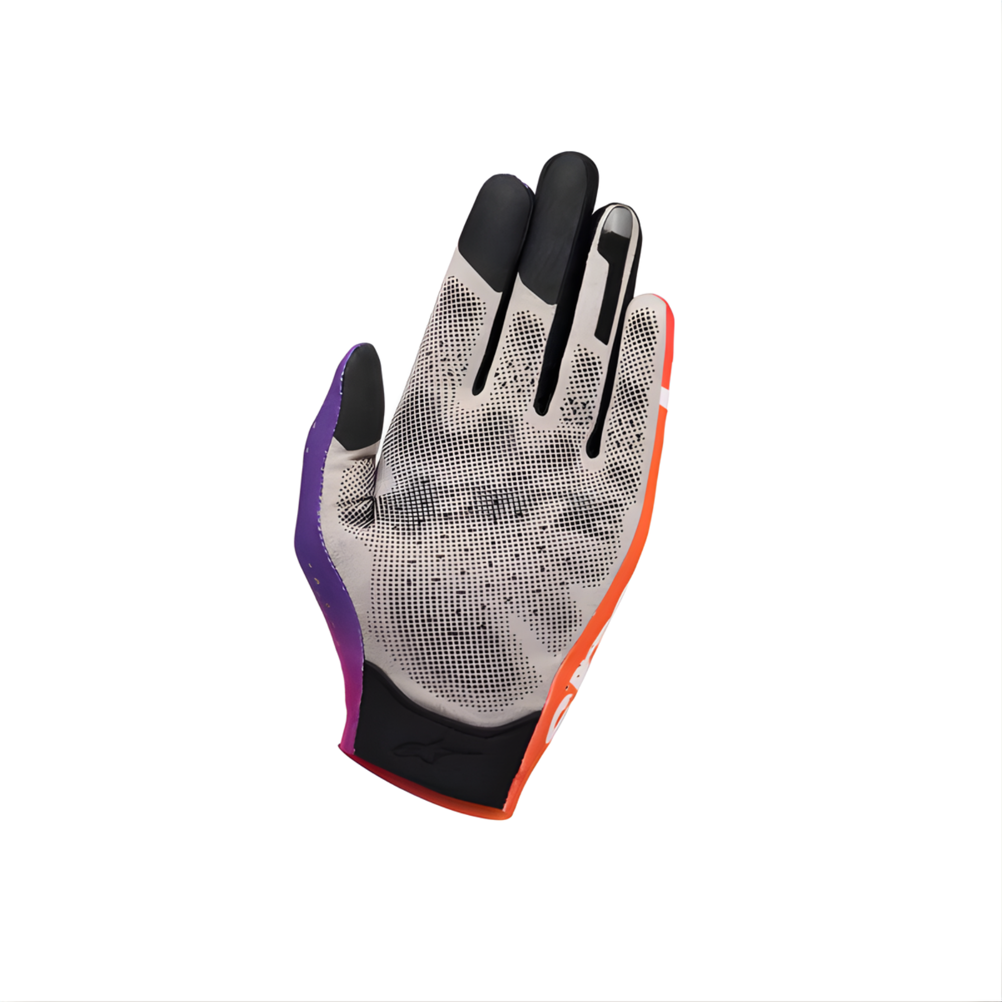 The pink, cyan and black Alpinestars Sim Gaming Gloves - Graphic 2 from Alpinestars palm.