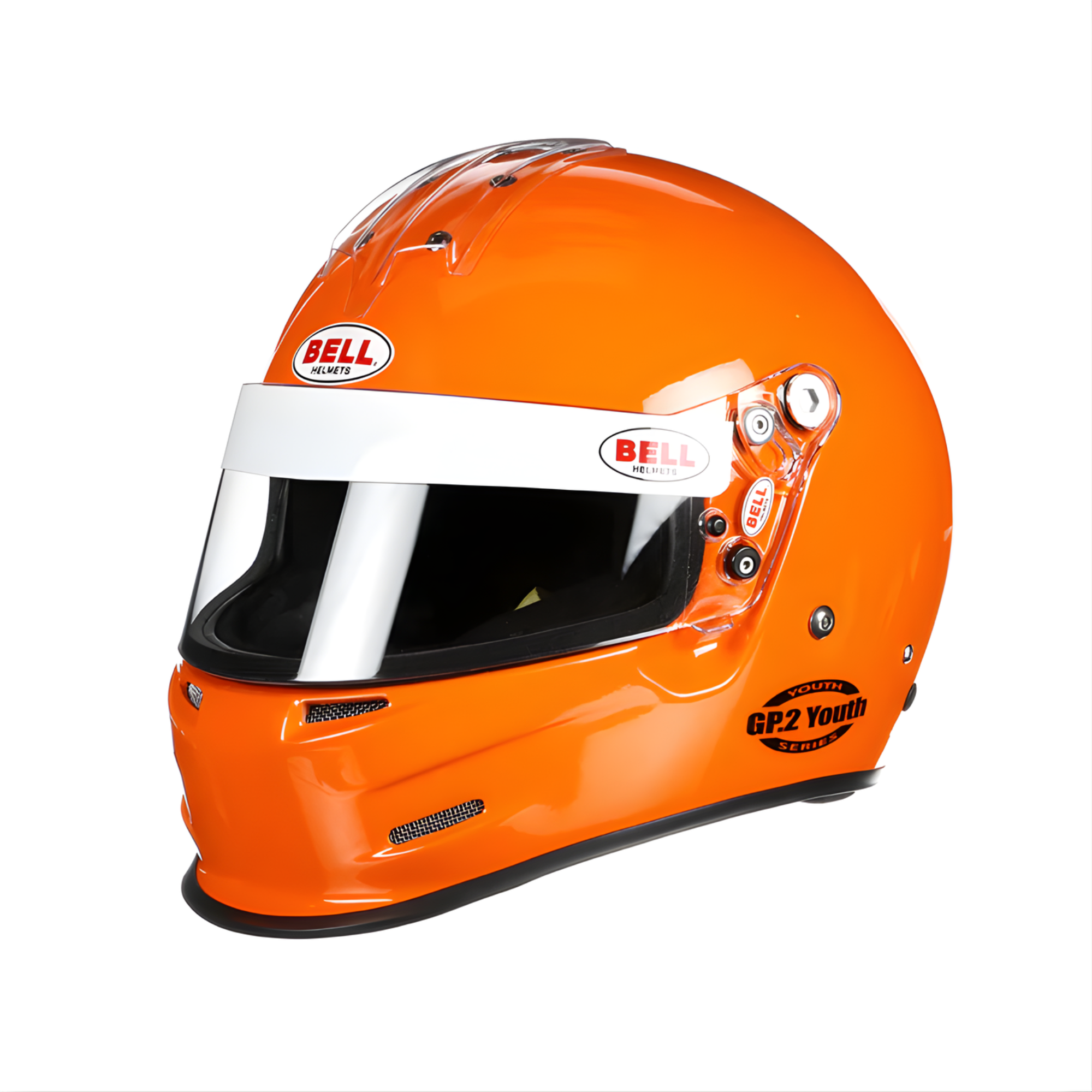 The orange Bell GP.2 Youth SFI Racing Helmet from Sparco.