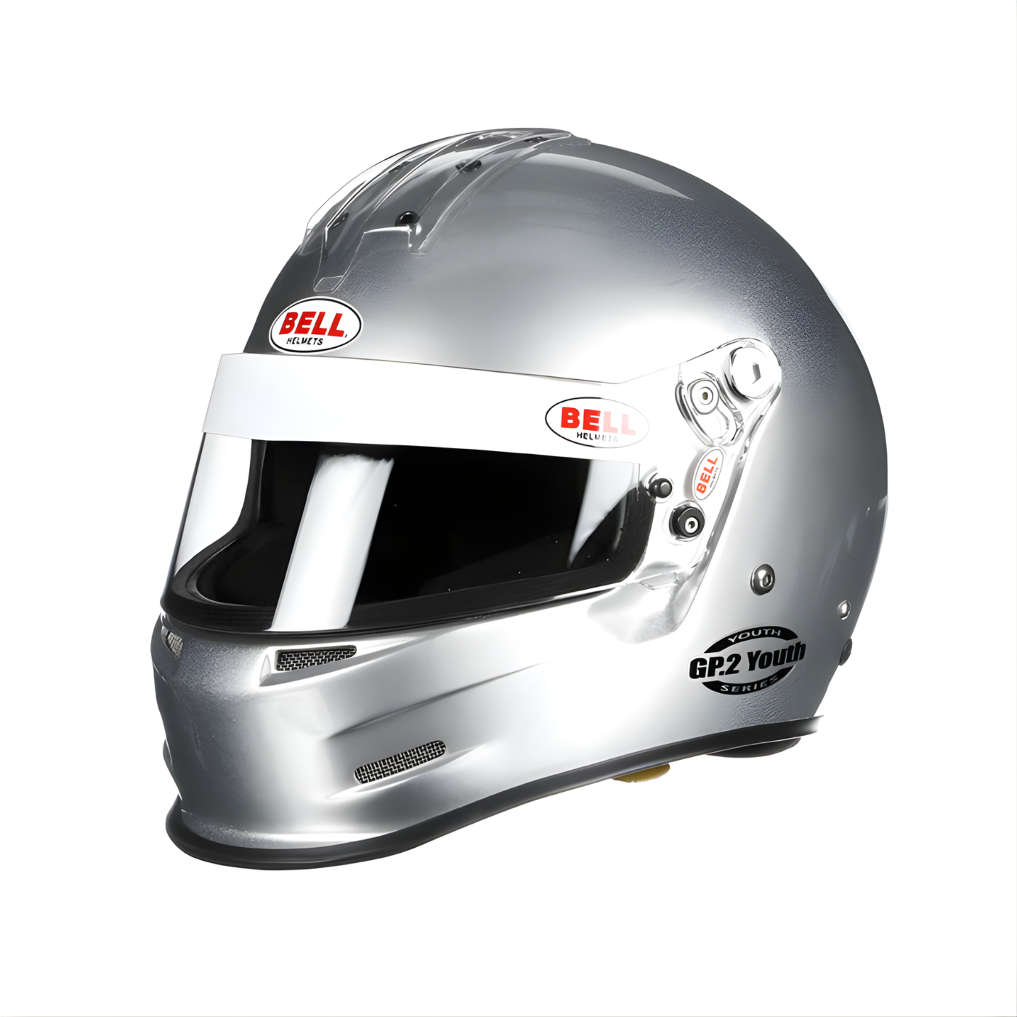 The silver Bell GP.2 Youth SFI Racing Helmet from Sparco.