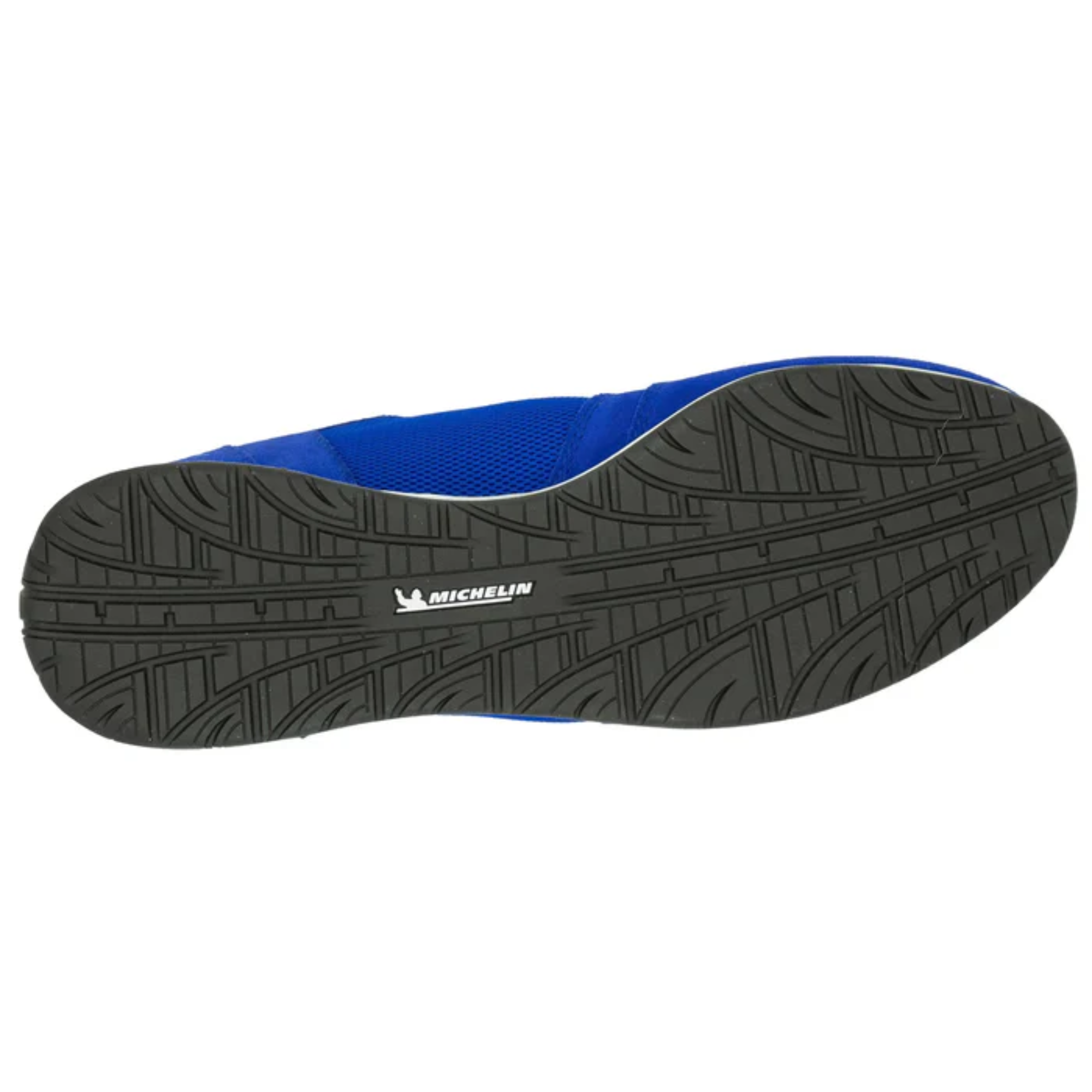 The blue Chicane Sebring Shoes from Chicane with yellow accents showing the sole.