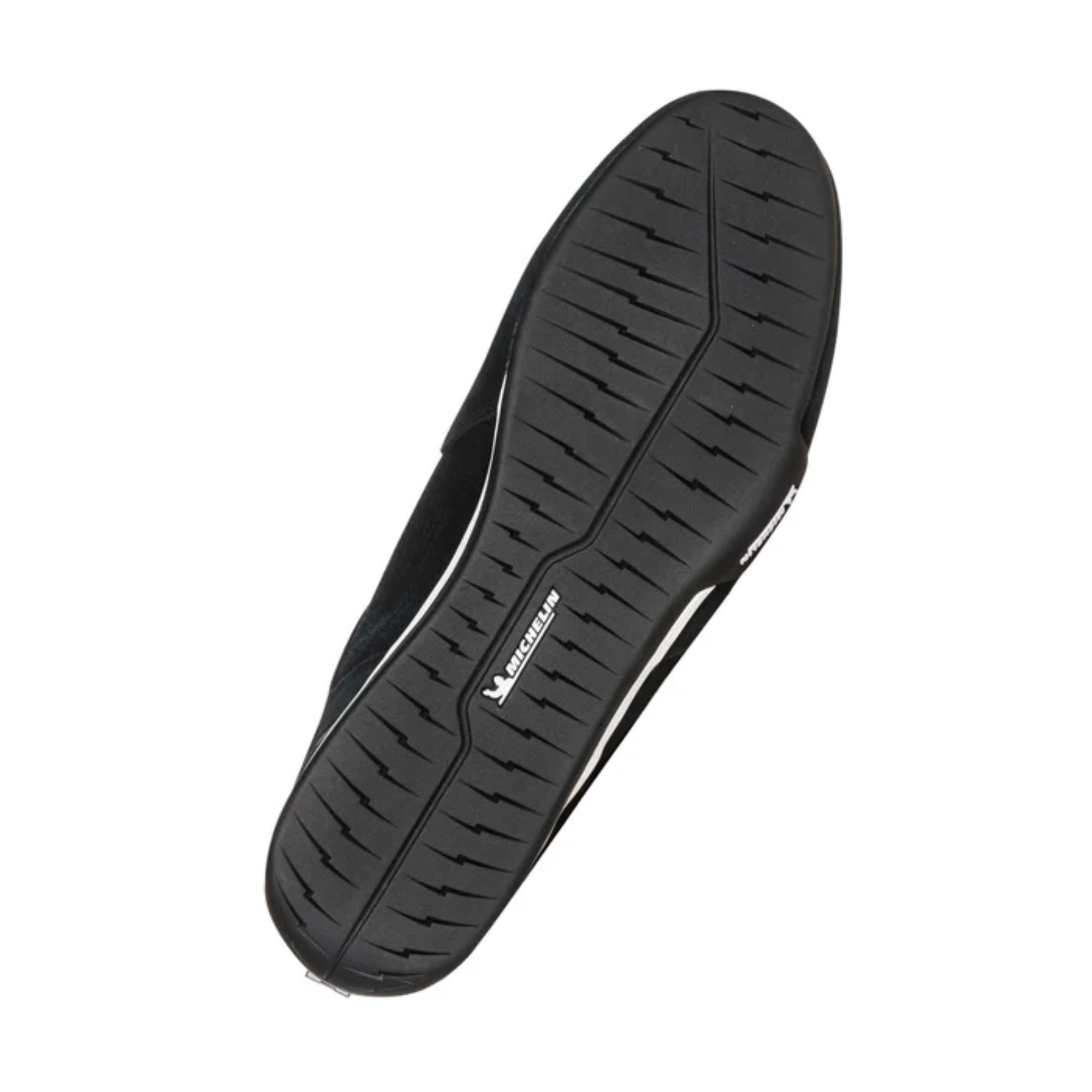 The black Chicane Speedster Women's Shoes from Chicane with pink accents focusing on the sole.