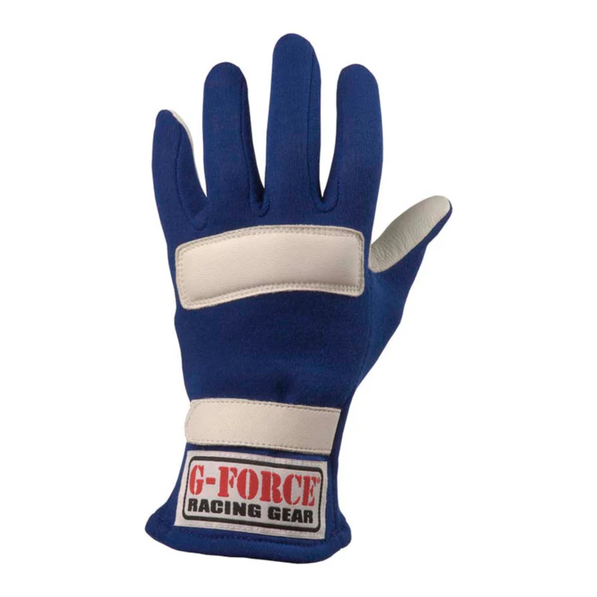 The blue and white G-Force G5 Racing Gloves from G-Force available in various sizes.