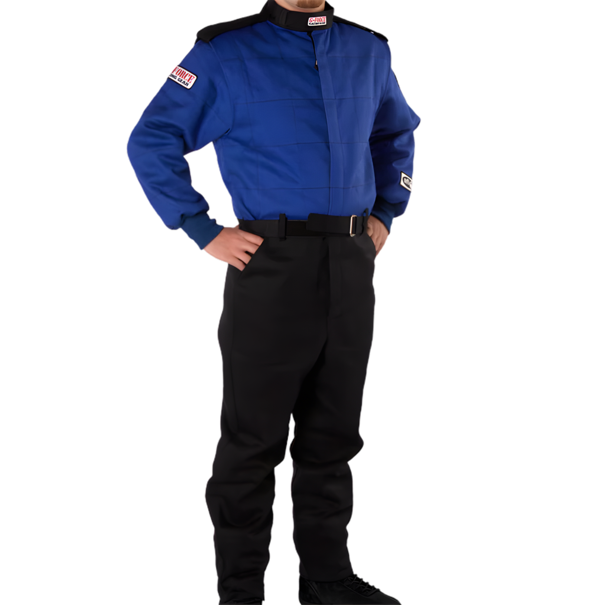 The blue and black G-Force GF525 Racing Suit from G-Force.
