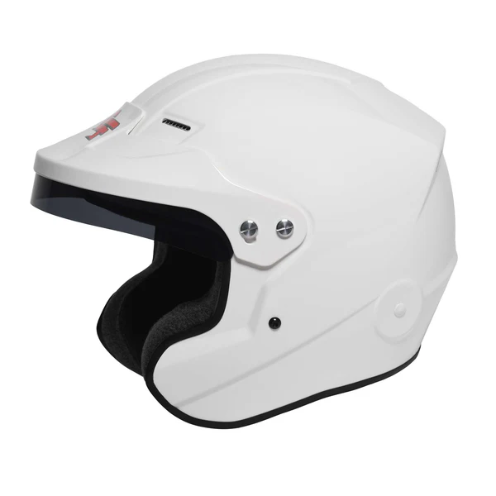 The white G-Force Nova Open Face SA2020 Helmet from G-Force from the side.