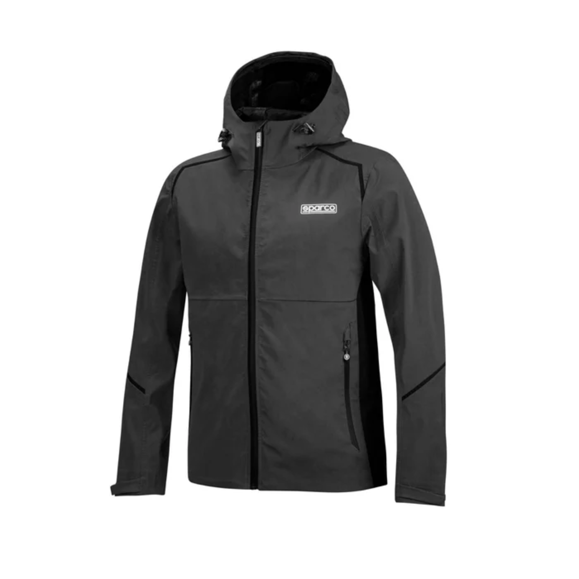 The front of the gray and black Sparco 3 in 1 All-Season Jacket from Sparco.