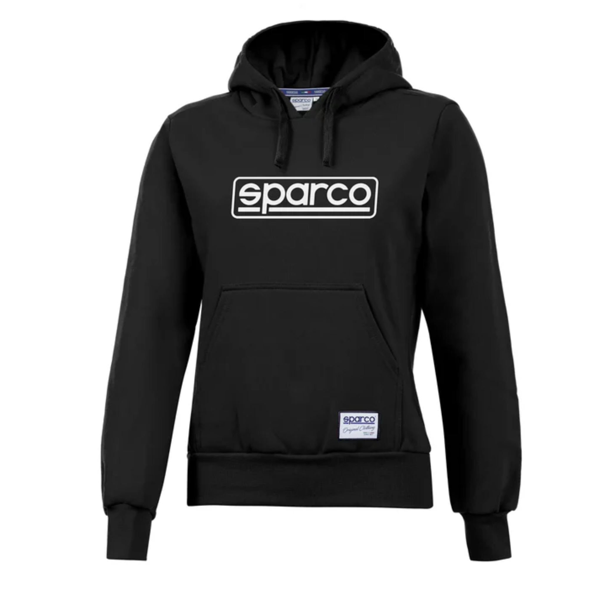 The front of the black Sparco Frame Ladies Hoodie from Sparco.