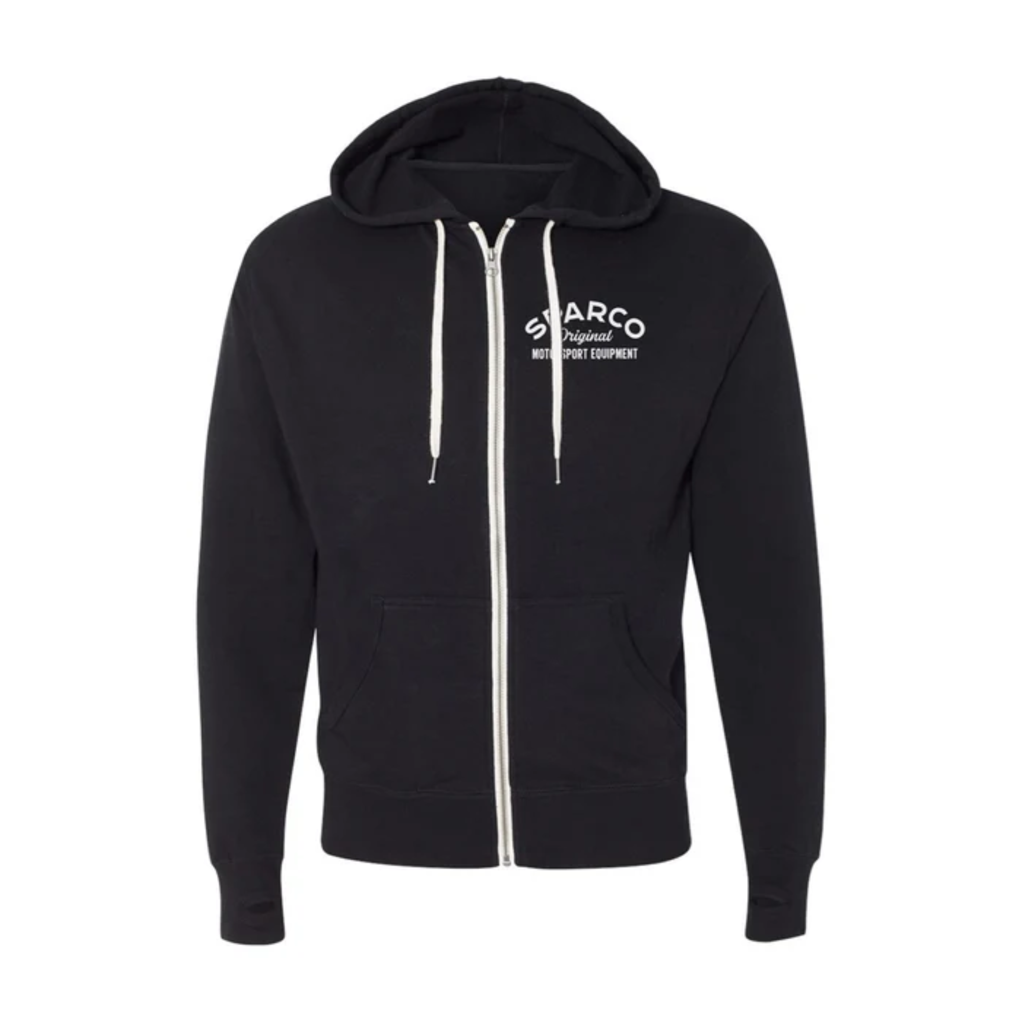 The black Sparco Garage Zip Hooded Sweatshirt from Sparco.