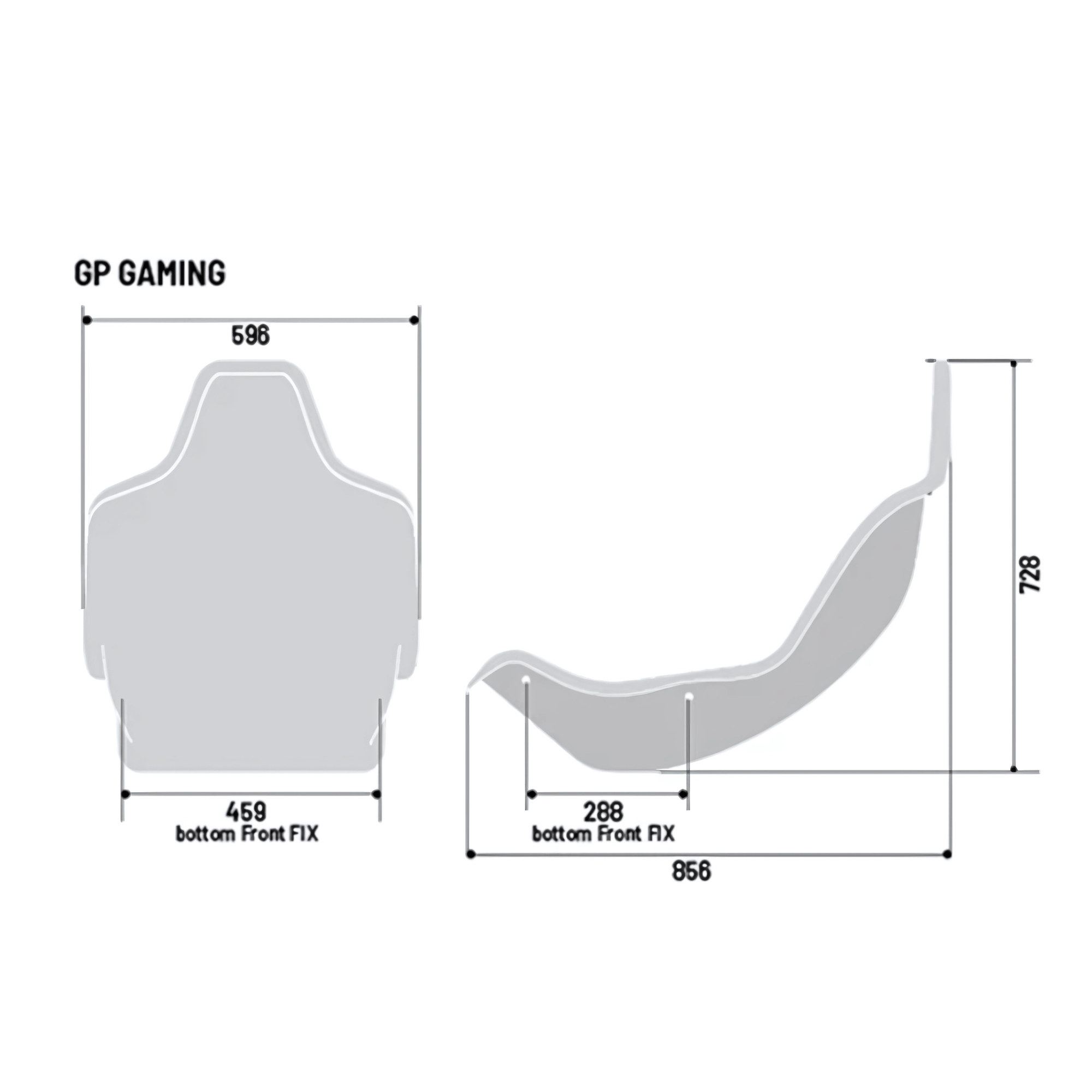 The Sparco GP Sky Gaming Seat from Sparco dimensions.